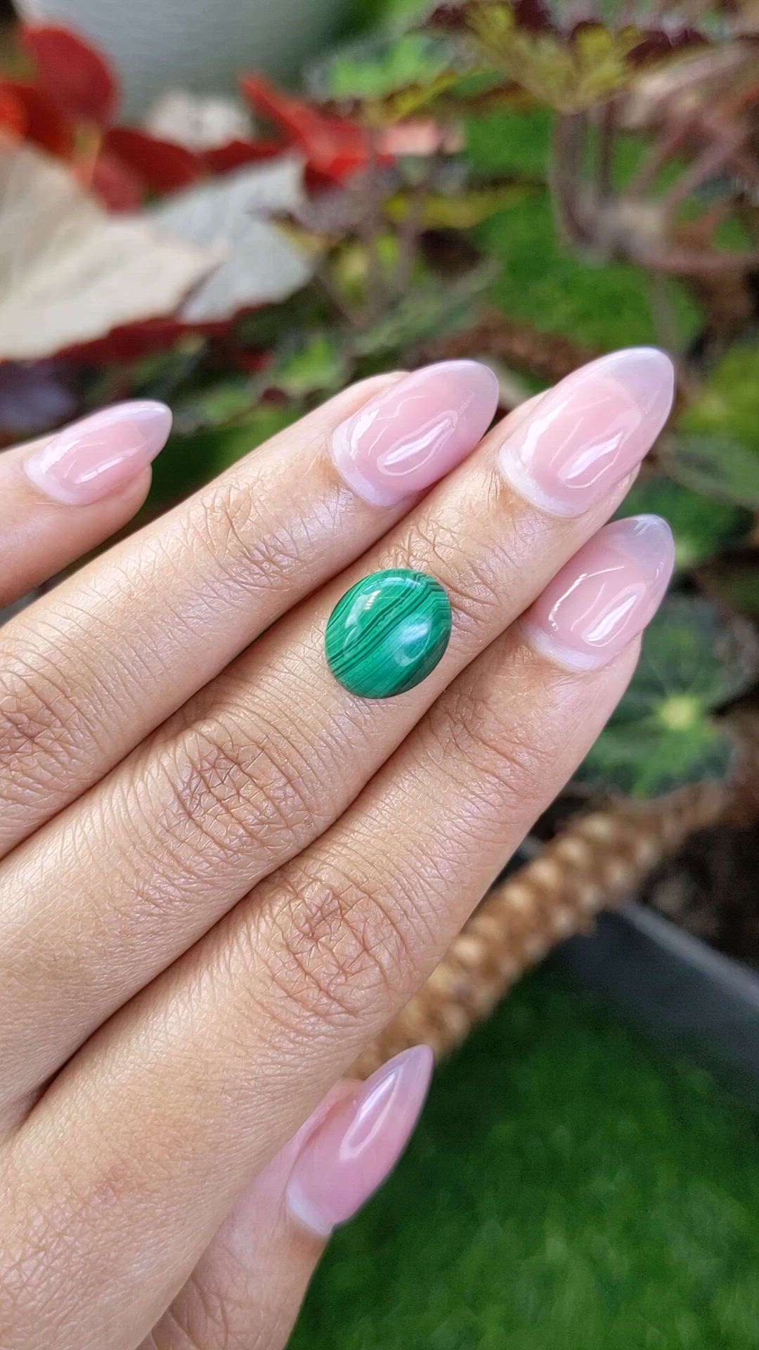 4.73 Ct. Cabochon Malachite from Russia Size Video