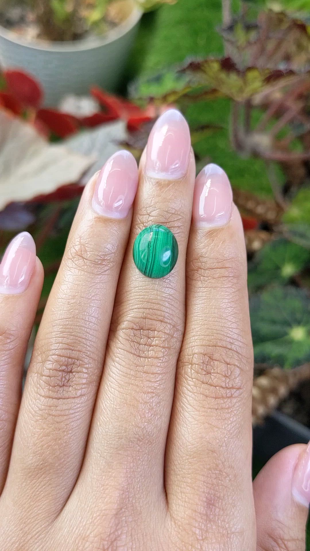 4.73 Ct. Cabochon Malachite from Russia Size Video