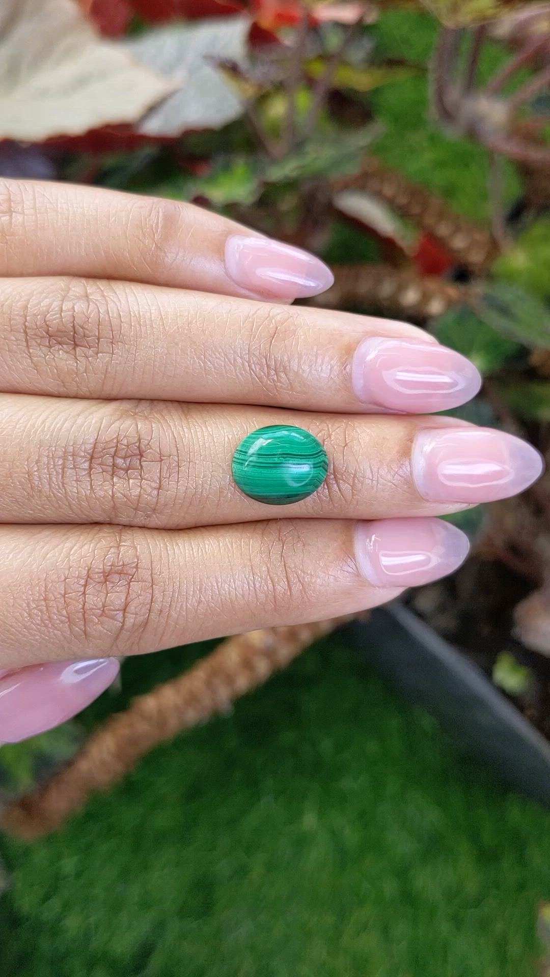 4.73 Ct. Cabochon Malachite from Russia Size Video