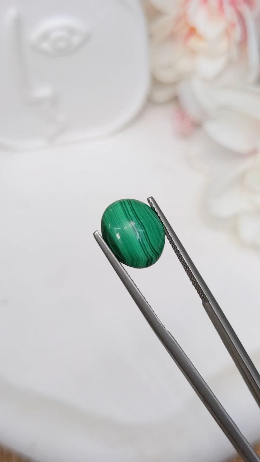 4.73 Ct. Cabochon Malachite from Russia Size Video