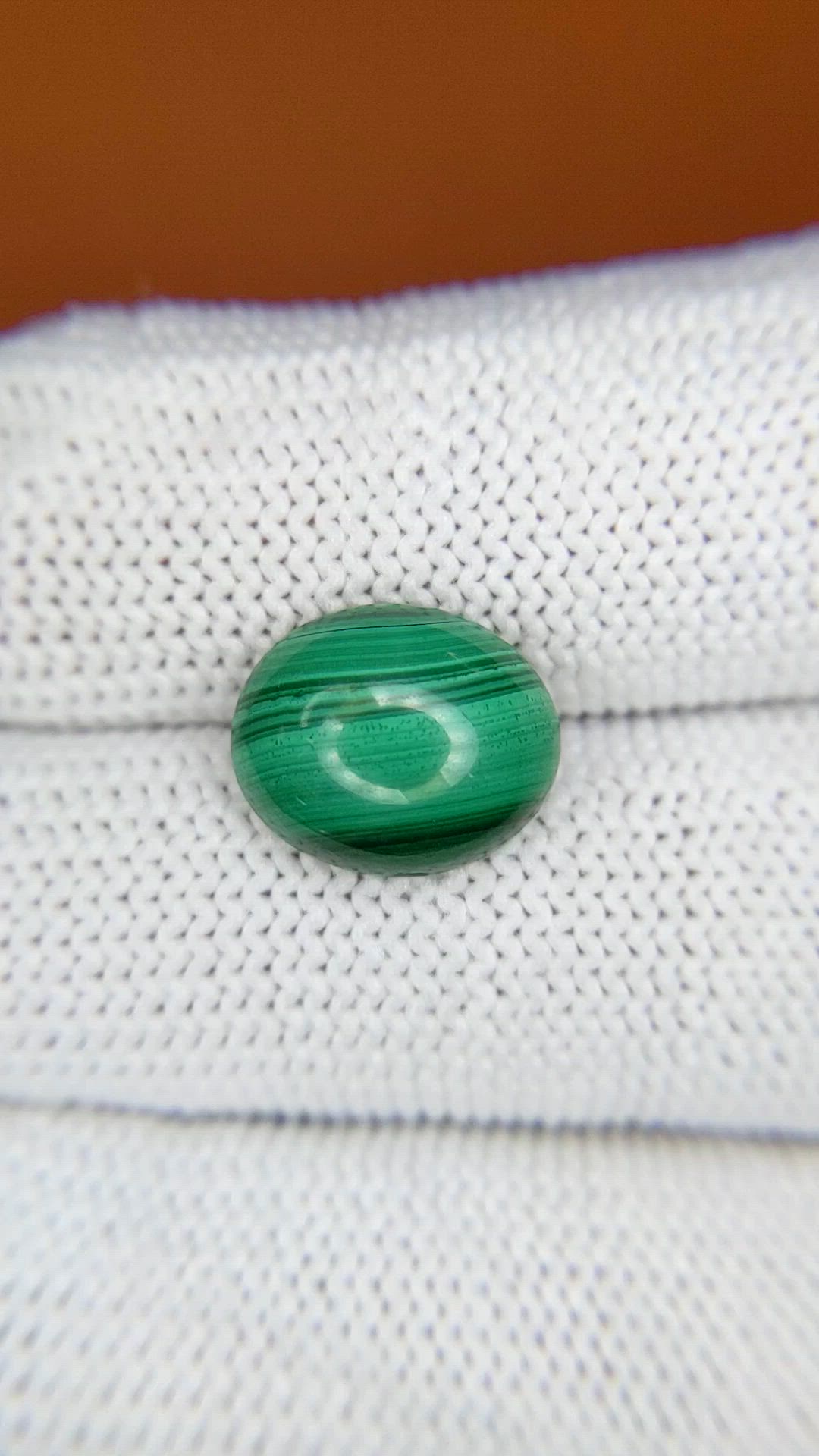 4.84 Ct. Cabochon Malachite from Russia Size Video