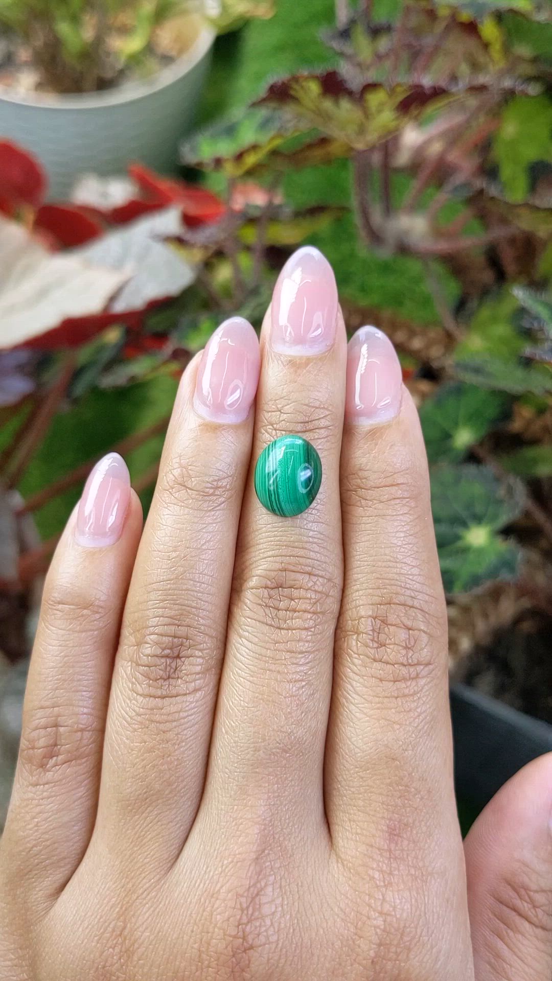 4.84 Ct. Cabochon Malachite from Russia Size Video