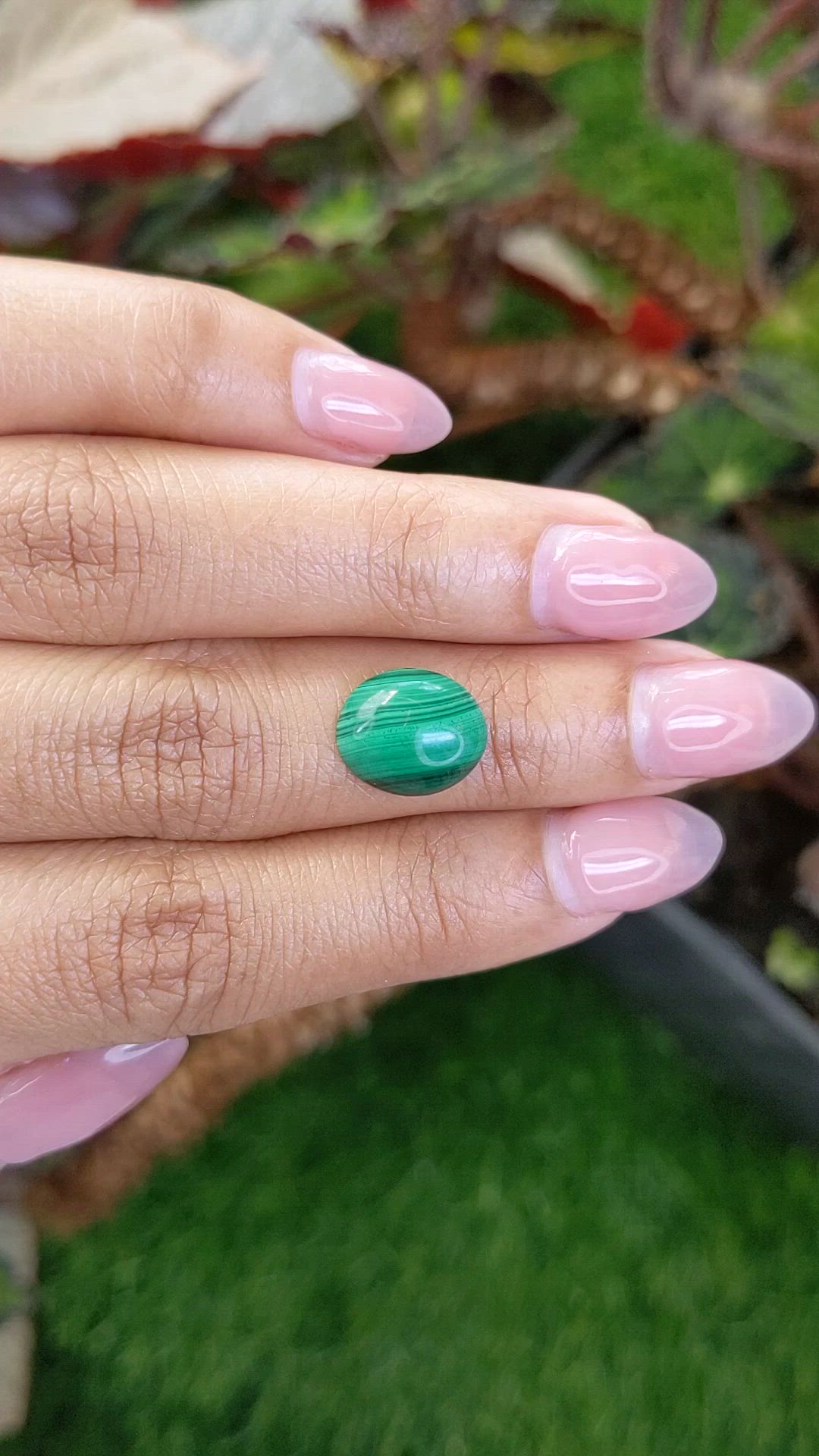 4.84 Ct. Cabochon Malachite from Russia Size Video