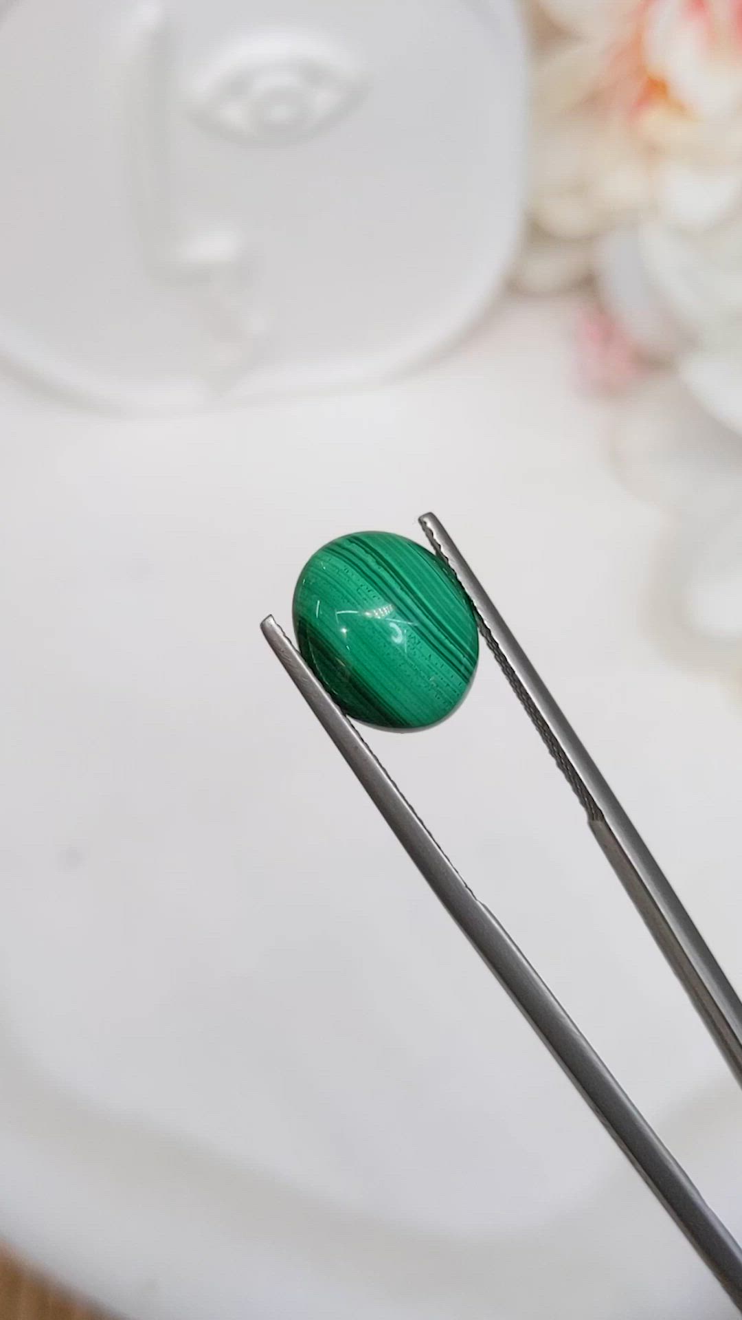 4.84 Ct. Cabochon Malachite from Russia Size Video