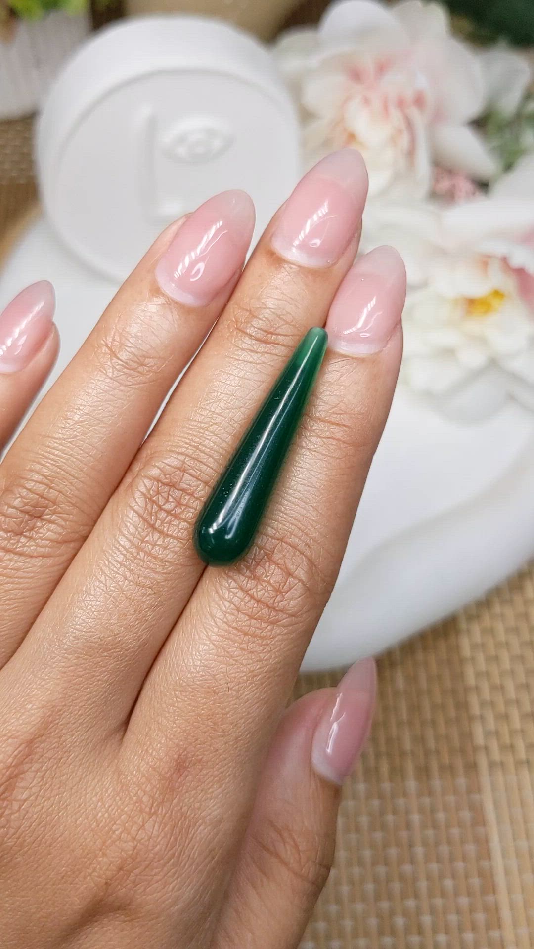 14.30 Ct. Green Jade from China Size Video