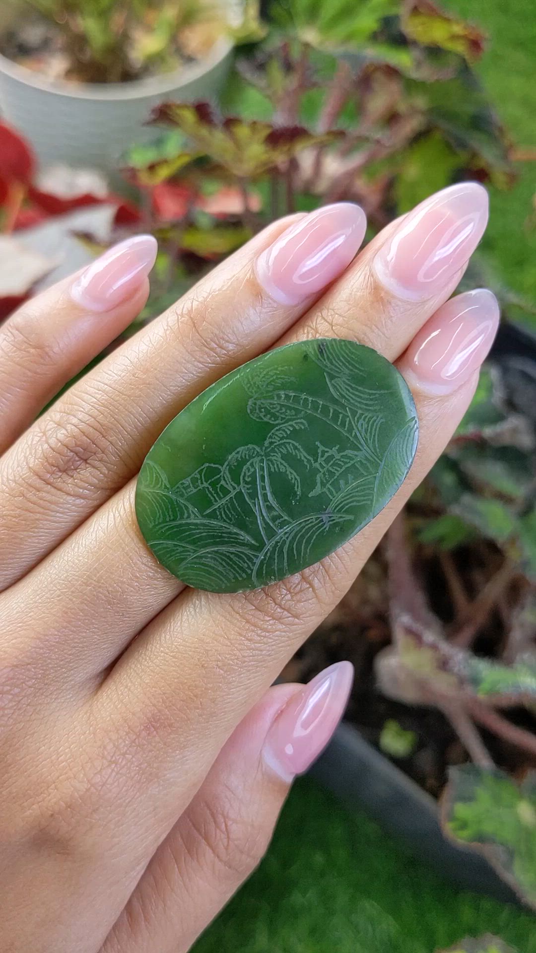 36.81 Ct. Green Jade from Burma (Myanmar) Size Video