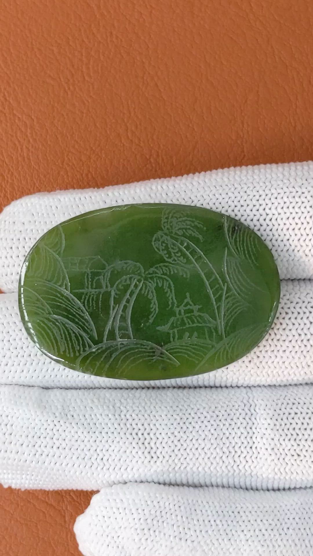 36.81 Ct. Green Jade from Burma (Myanmar) Size Video