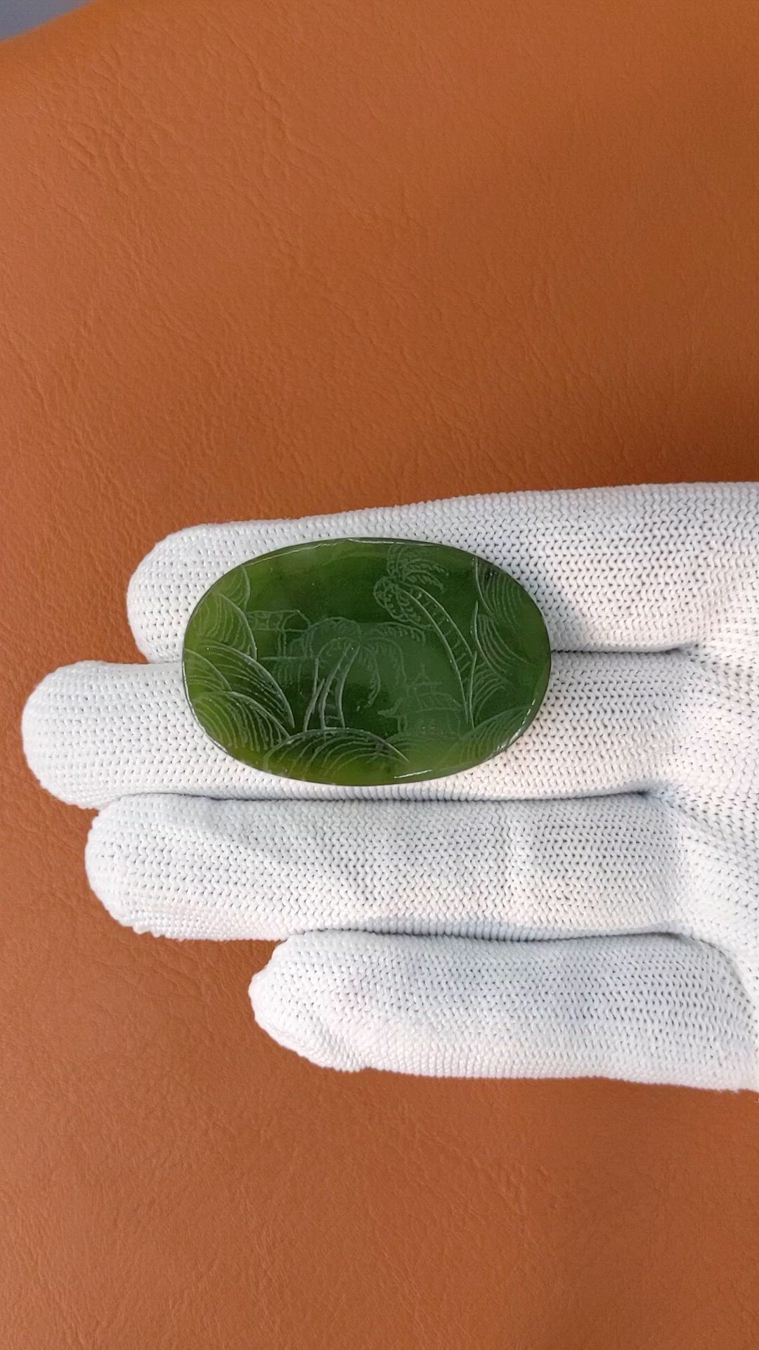 36.81 Ct. Green Jade from Burma (Myanmar) Size Video