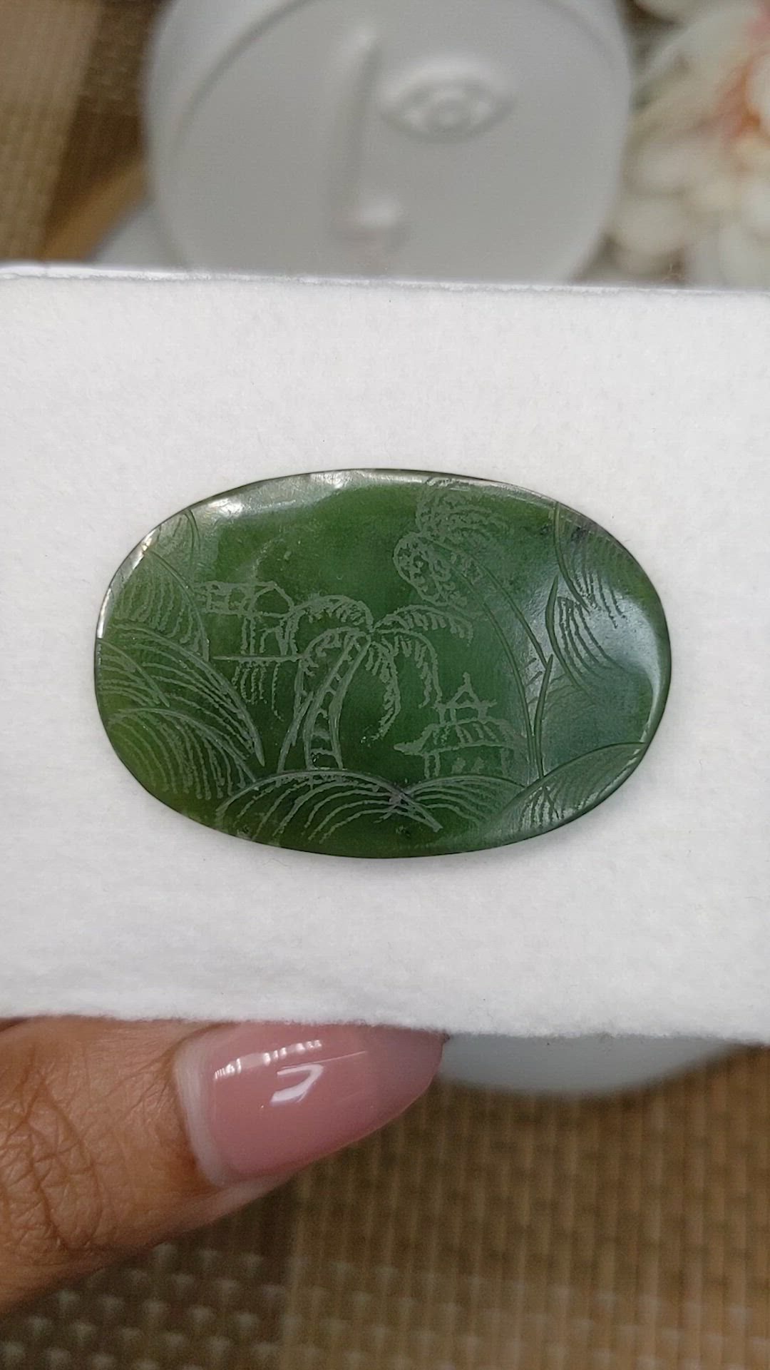 36.81 Ct. Green Jade from Burma (Myanmar) Size Video
