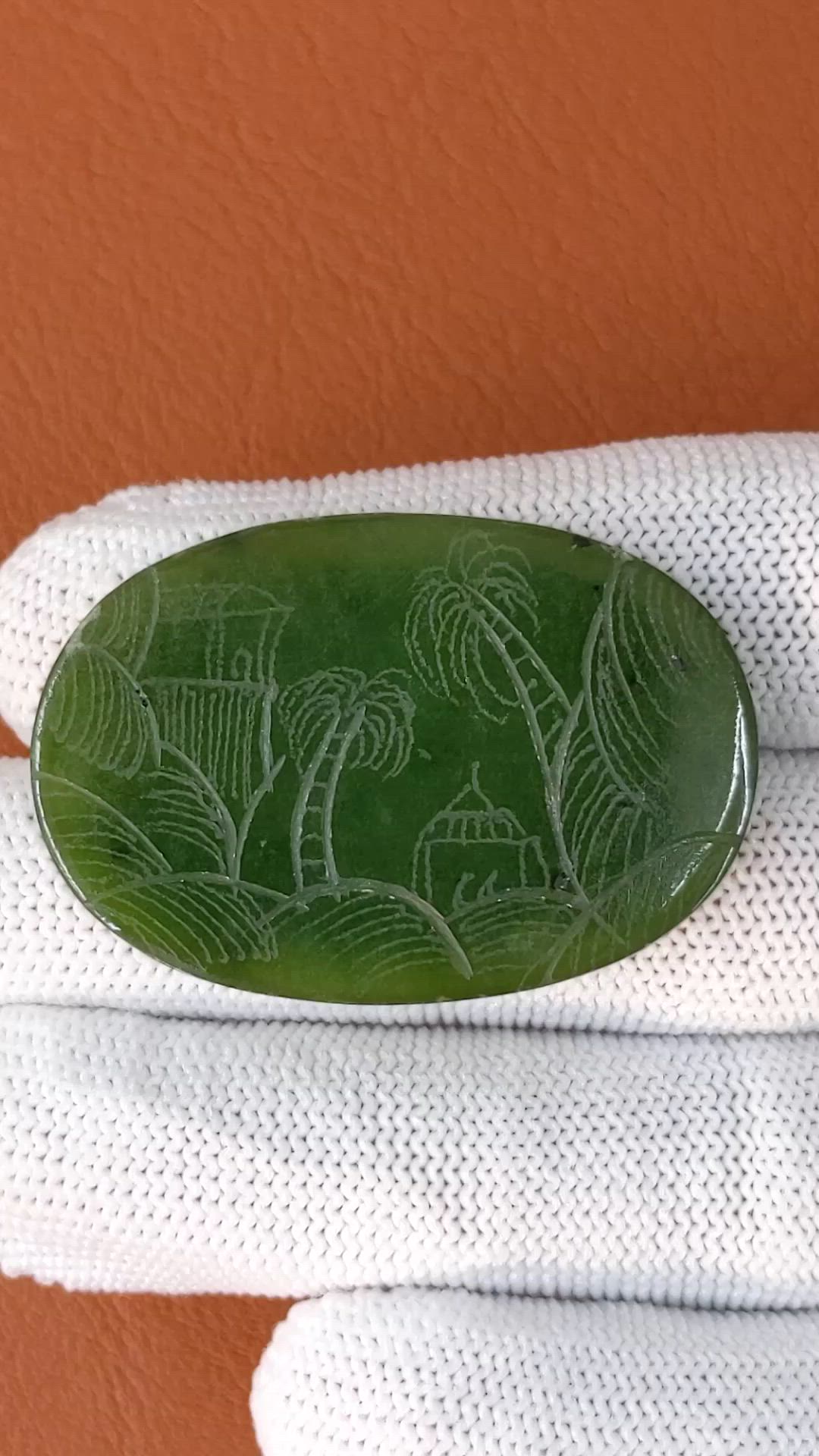 39.25 Ct. Green Jade from Burma (Myanmar) Size Video