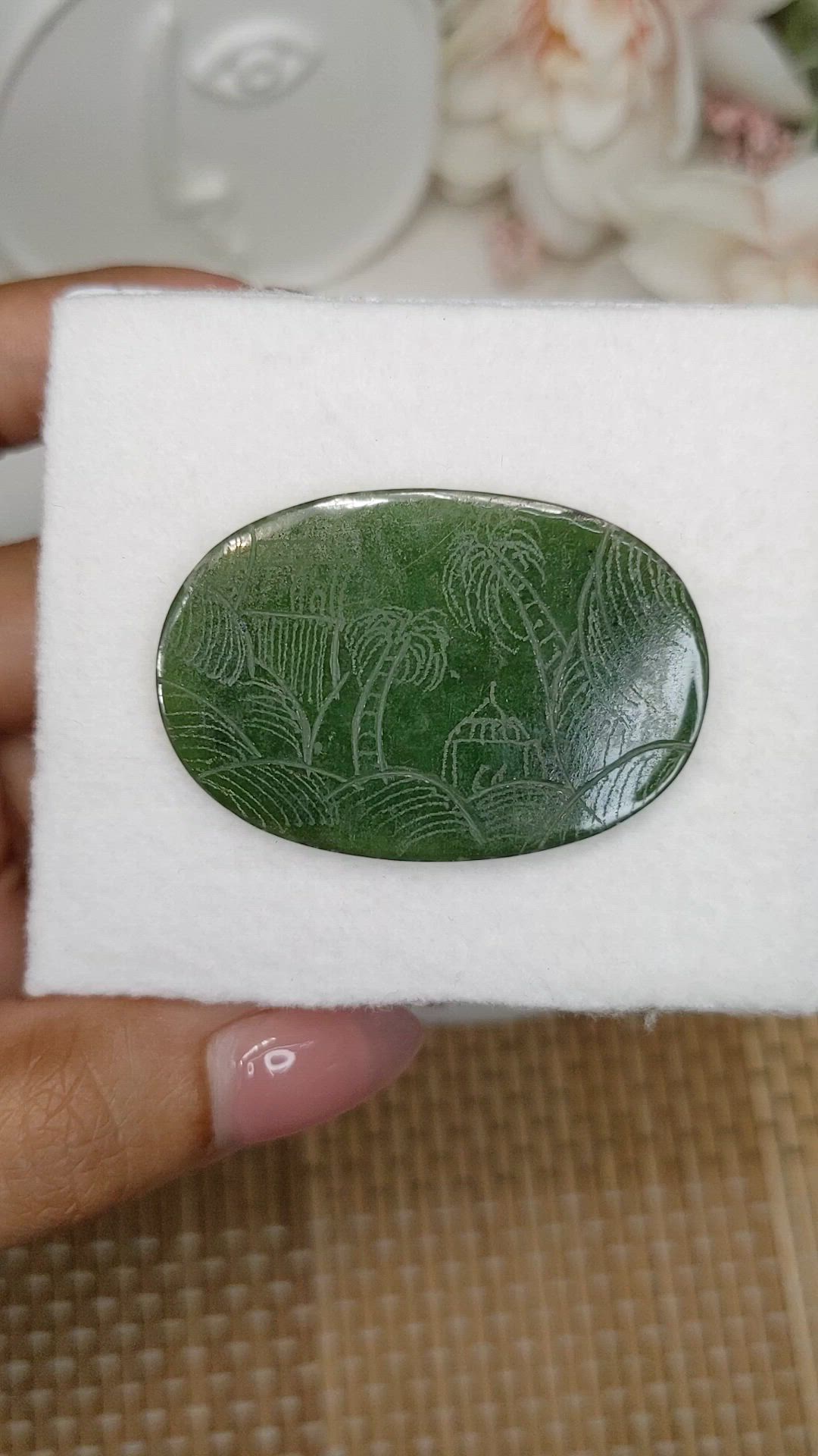 39.25 Ct. Green Jade from Burma (Myanmar) Size Video