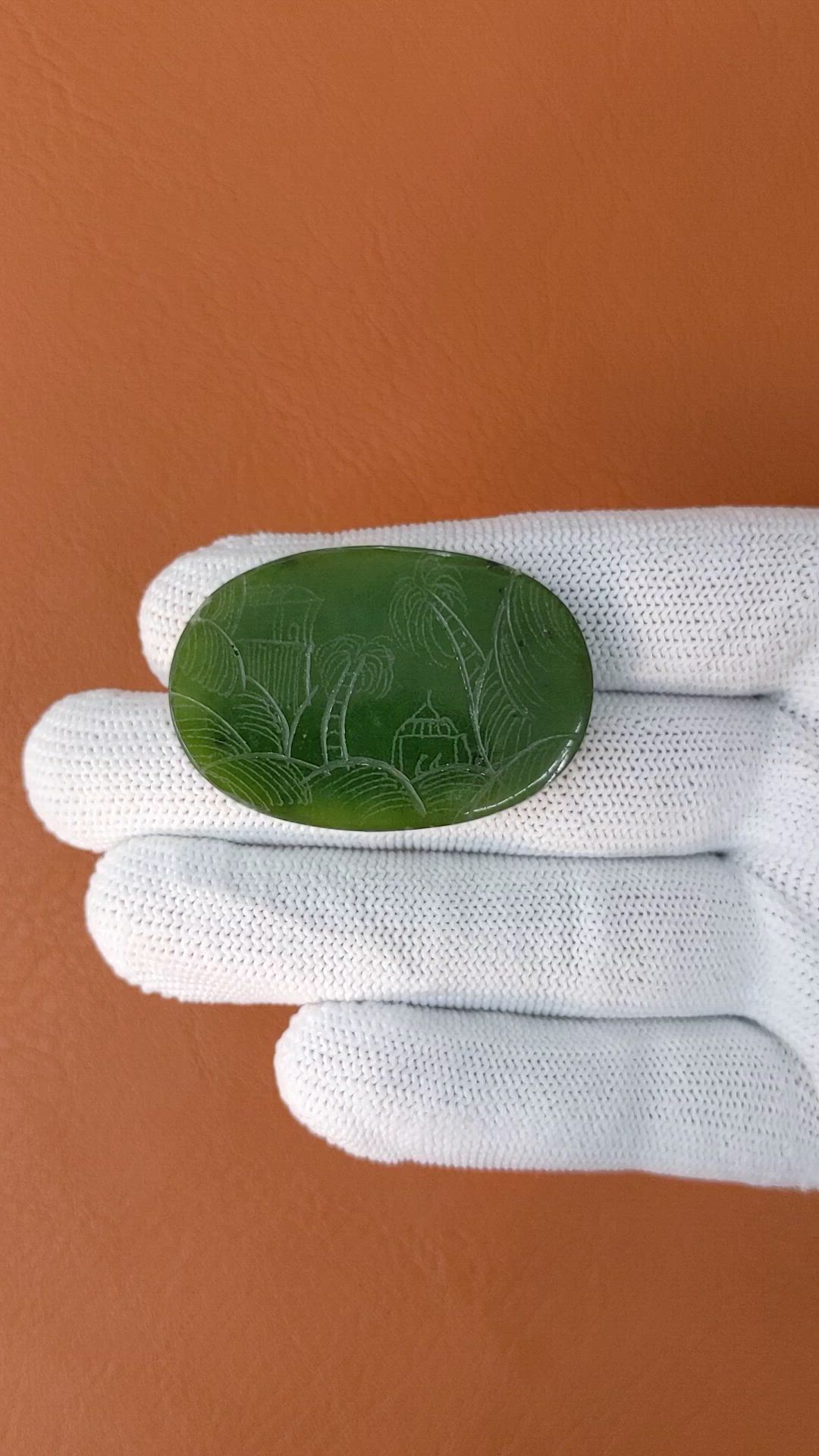 39.25 Ct. Green Jade from Burma (Myanmar) Size Video