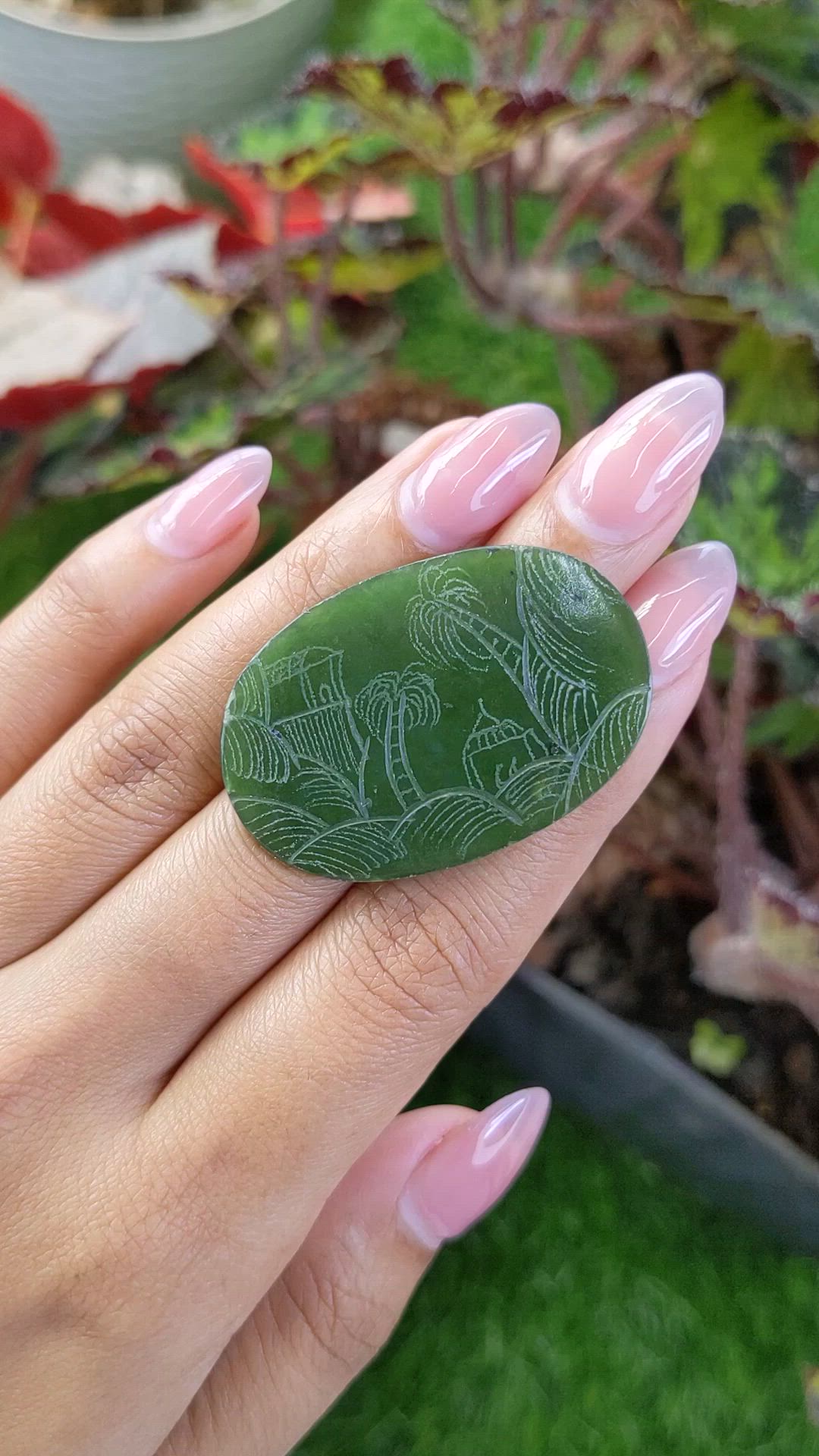 39.25 Ct. Green Jade from Burma (Myanmar) Size Video