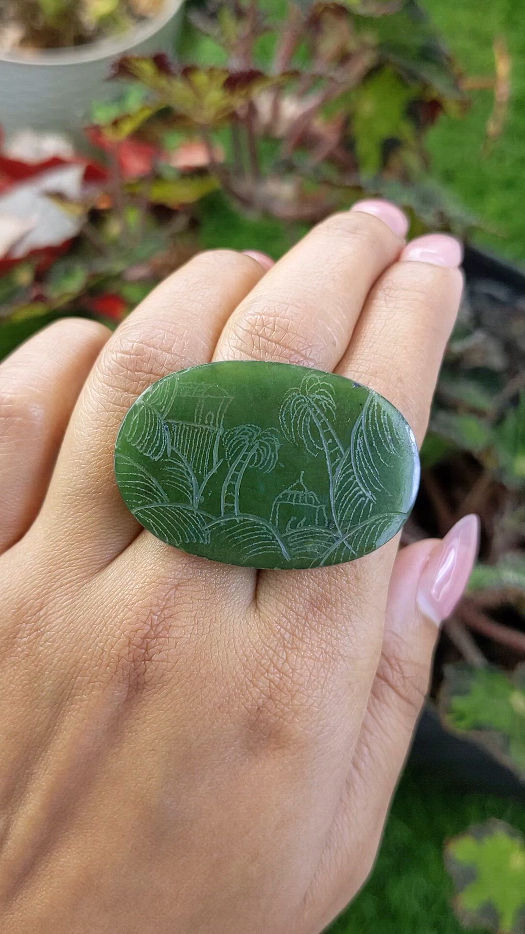 39.25 Ct. Green Jade from Burma (Myanmar) Size Video