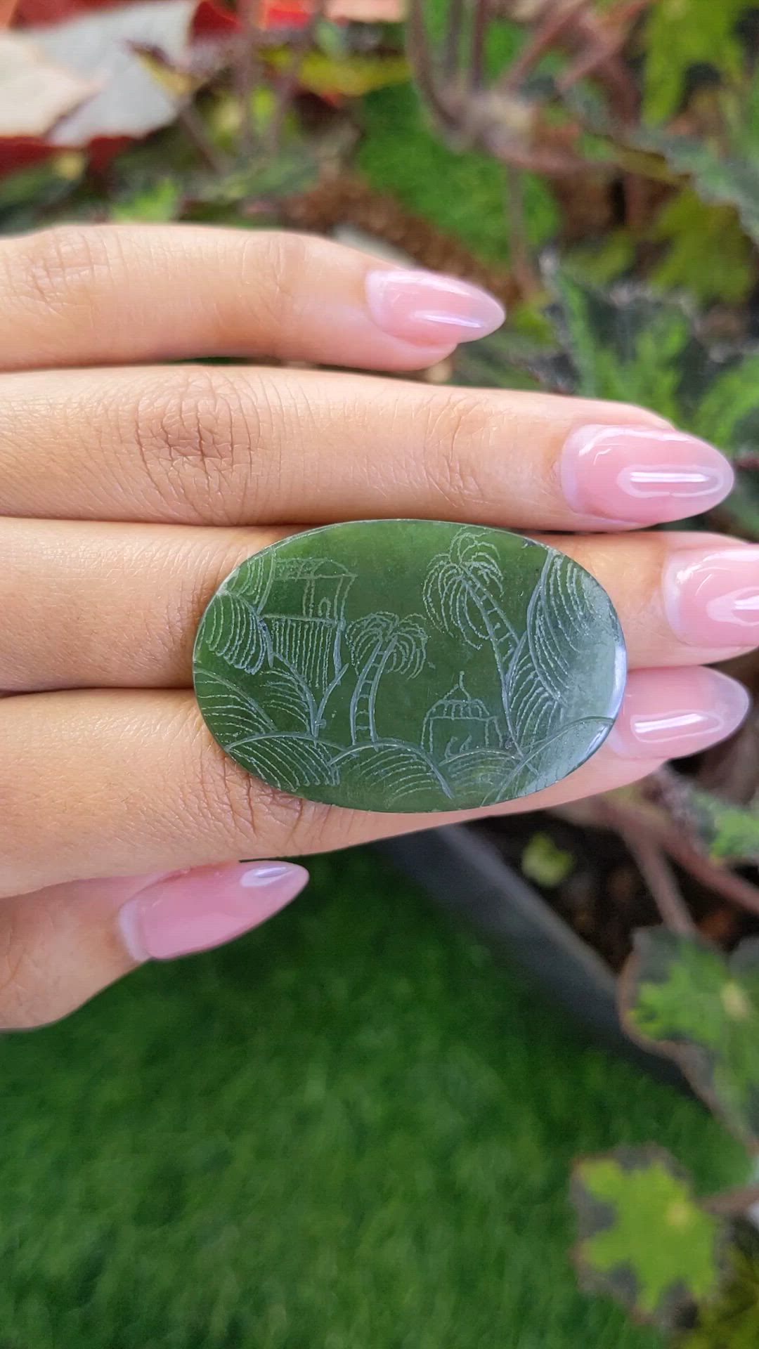 39.25 Ct. Green Jade from Burma (Myanmar) Size Video