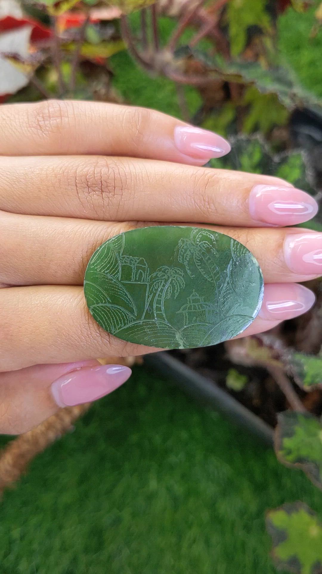 41.40 Ct. Green Jade from China Size Video