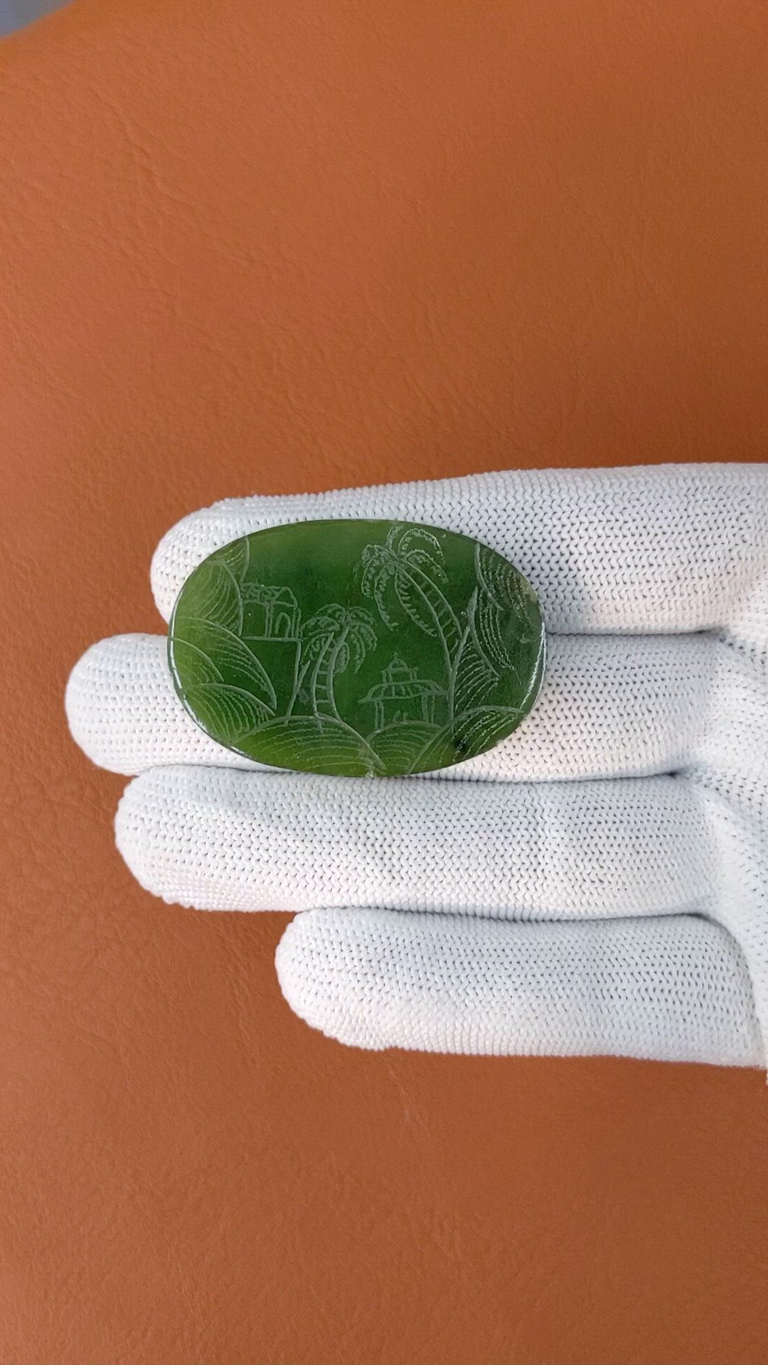 41.40 Ct. Green Jade from China Size Video