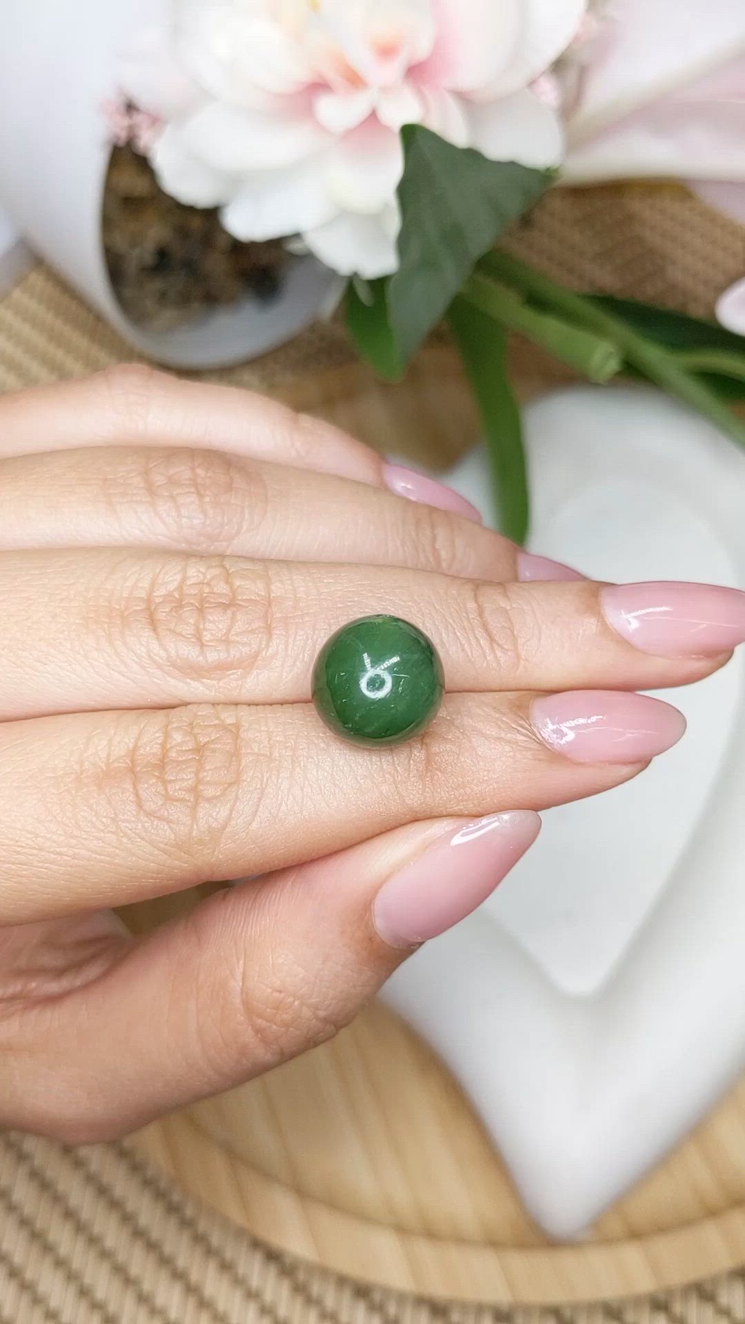 14.14 Ct. Green Jade from China Size Video