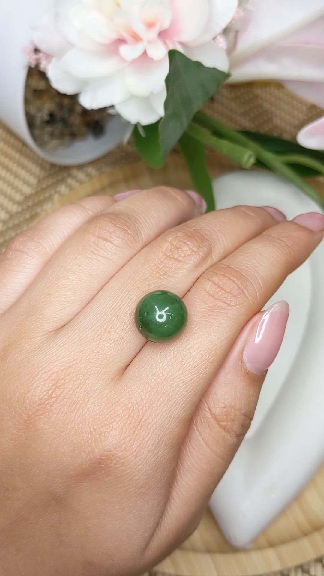 14.14 Ct. Green Jade from China Size Video