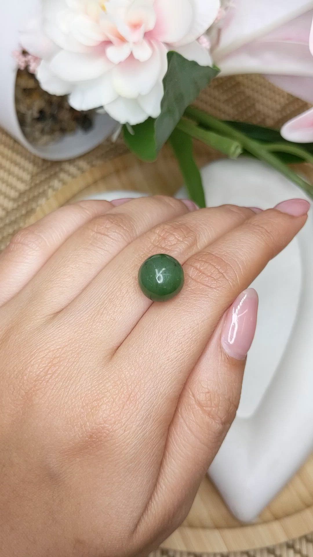 12.83 Ct. Green Jade from China Size Video