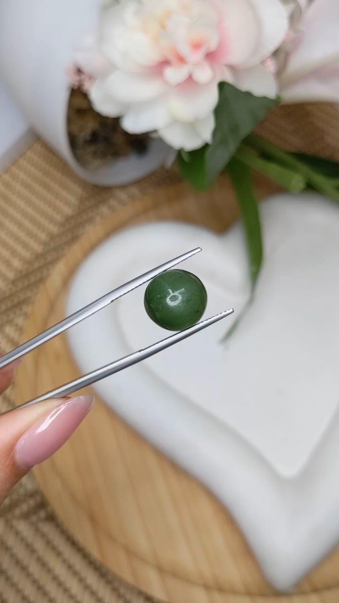 12.83 Ct. Green Jade from China Size Video