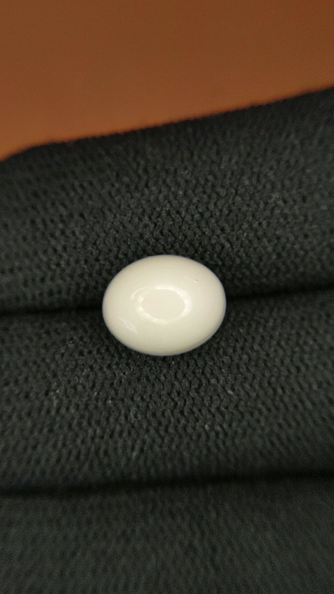 3.71 Ct. Salmon and White Cabochon Coral from Italy Size Video