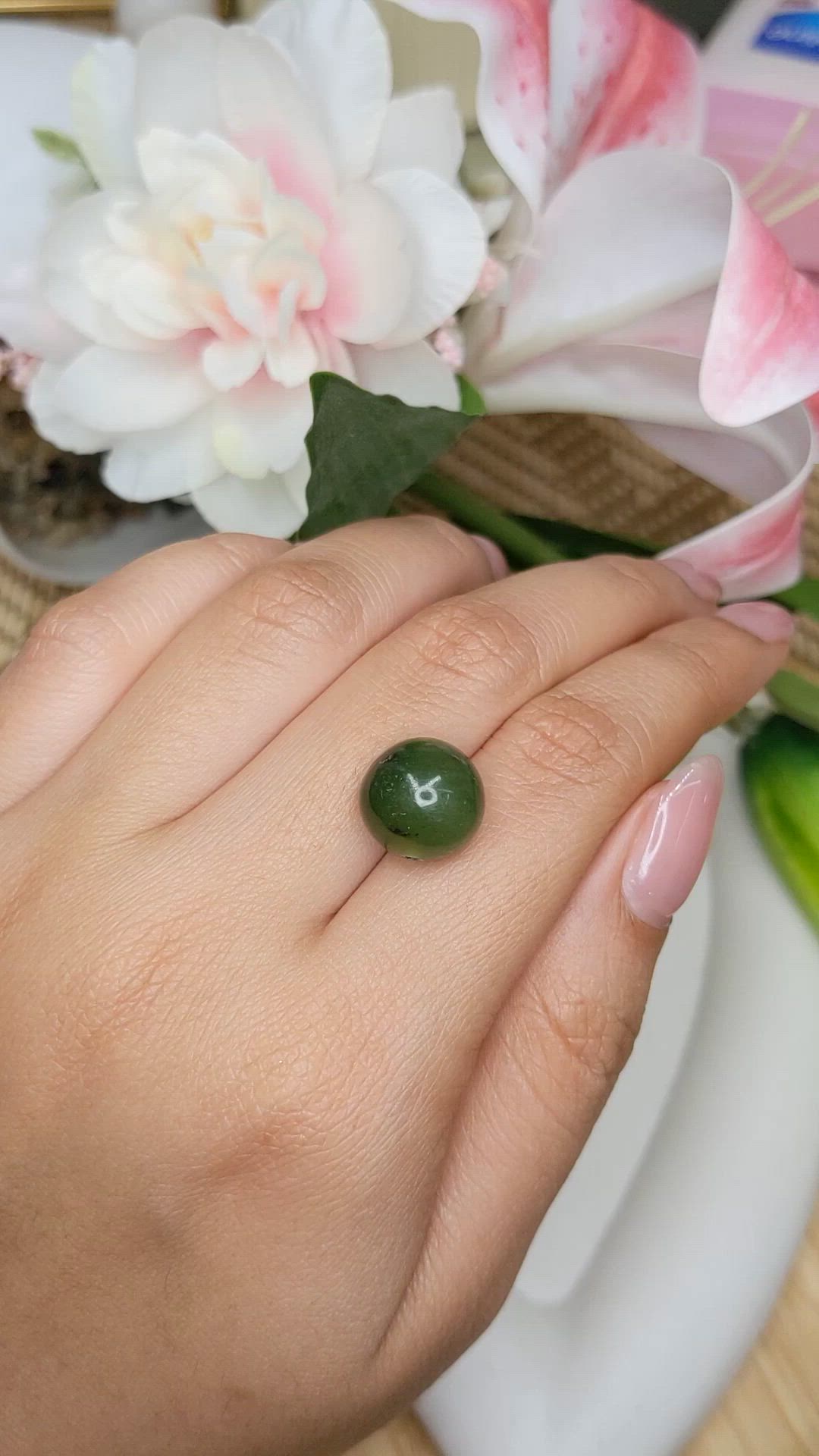 13.73 Ct. Green Jade from China Size Video