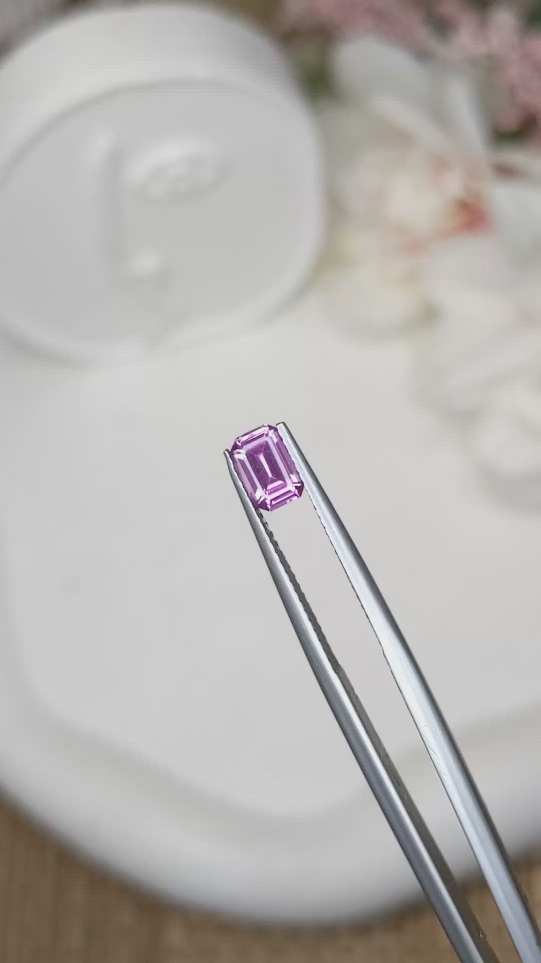 0.84 Ct. Purplish Pink Spinel from Ceylon (Sri Lanka) Size Video