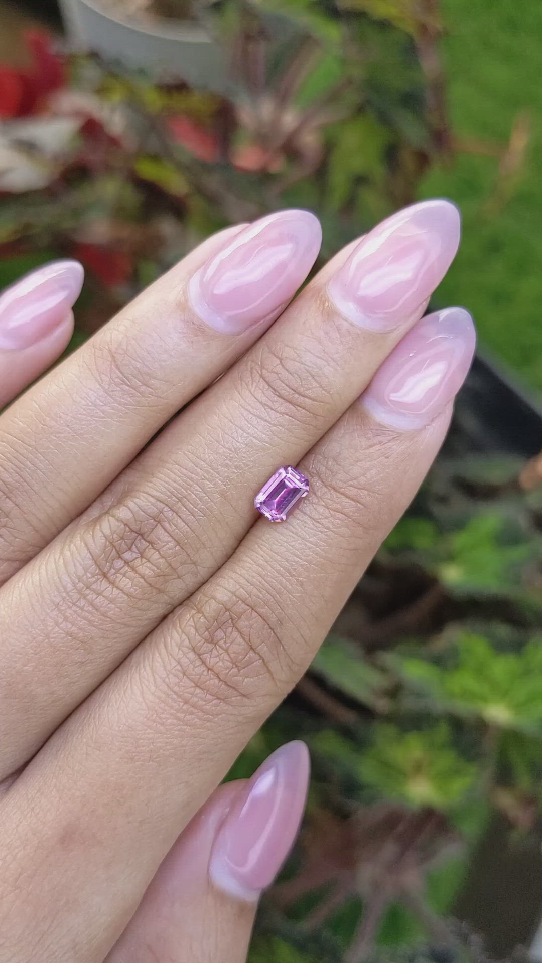 0.84 Ct. Purplish Pink Spinel from Ceylon (Sri Lanka) Size Video