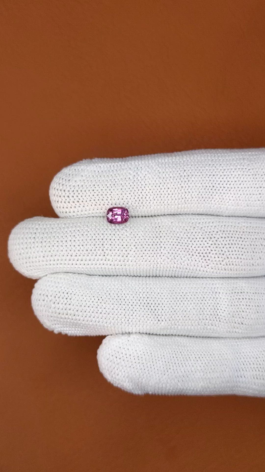 0.70 Ct. Purplish Pink Spinel from Ceylon (Sri Lanka) Size Video