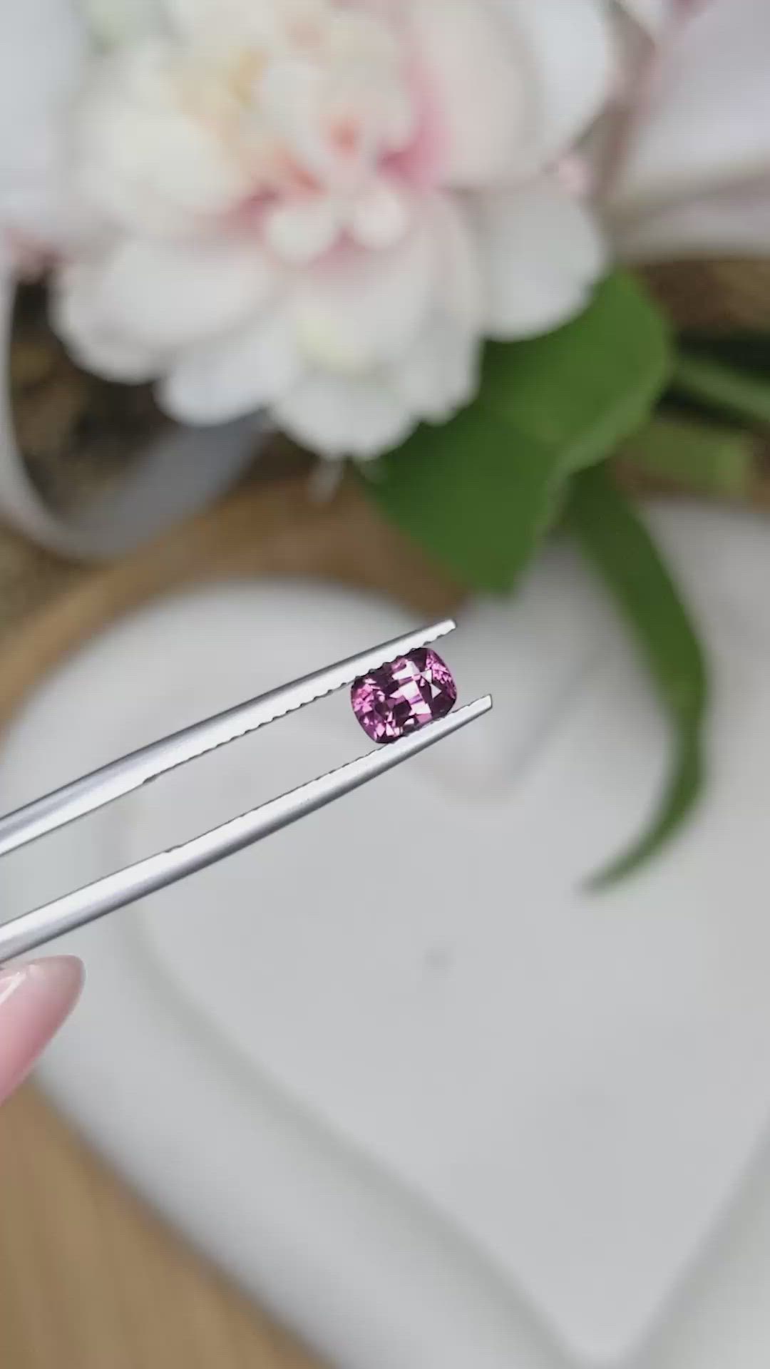 0.70 Ct. Purplish Pink Spinel from Ceylon (Sri Lanka) Size Video