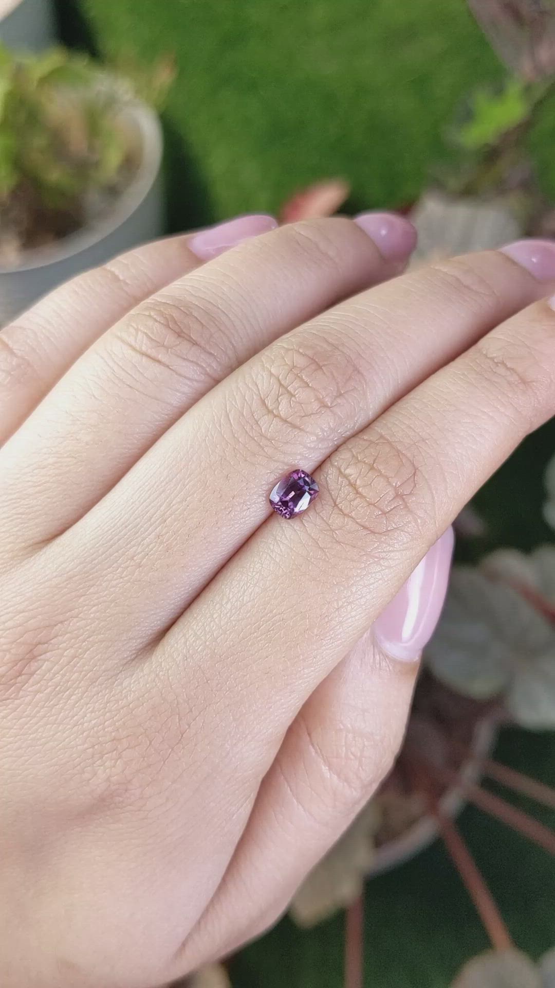 0.70 Ct. Purplish Pink Spinel from Ceylon (Sri Lanka) Size Video