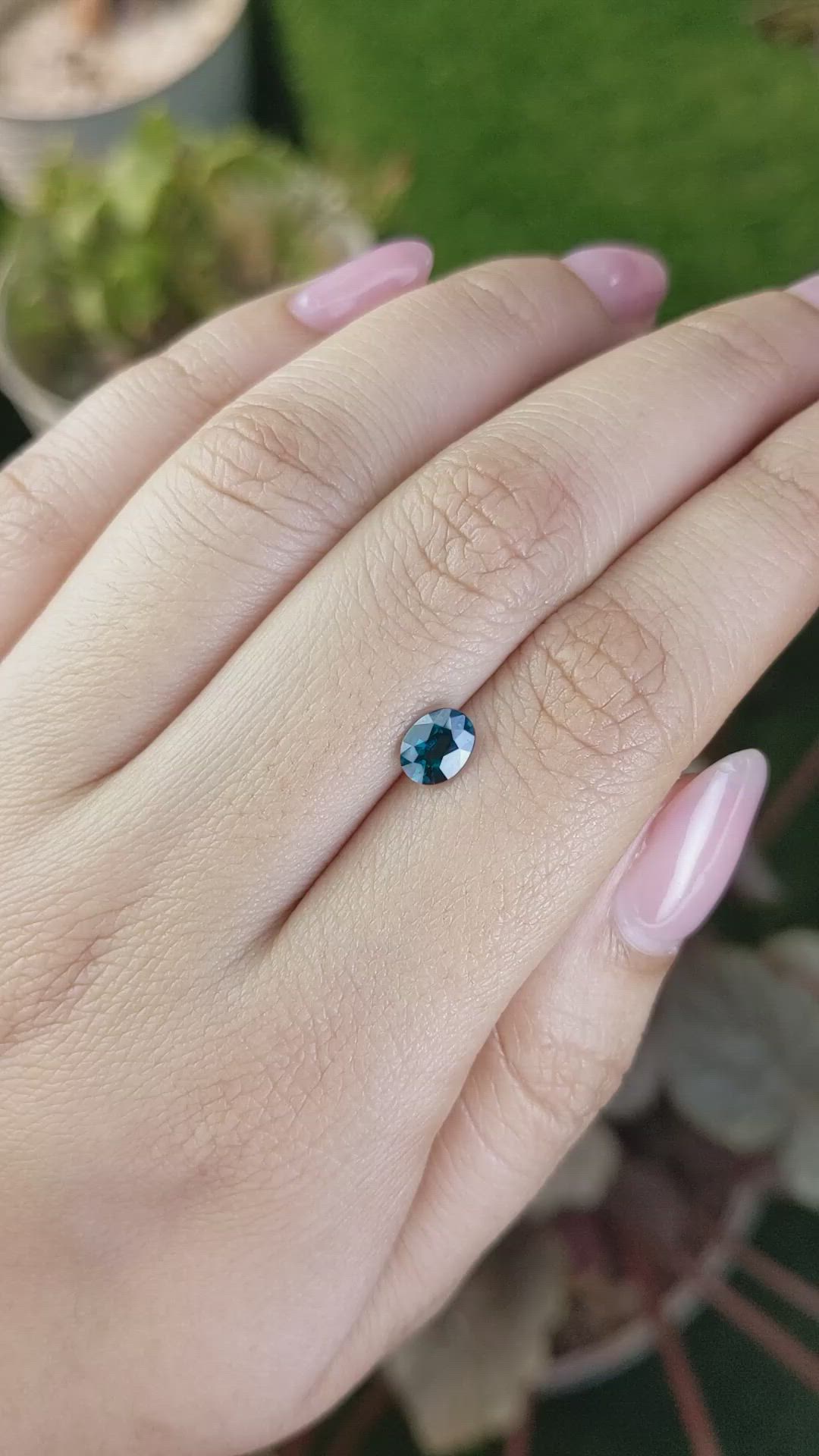 0.80 Ct. Greenish Blue Spinel from Ceylon (Sri Lanka) Size Video
