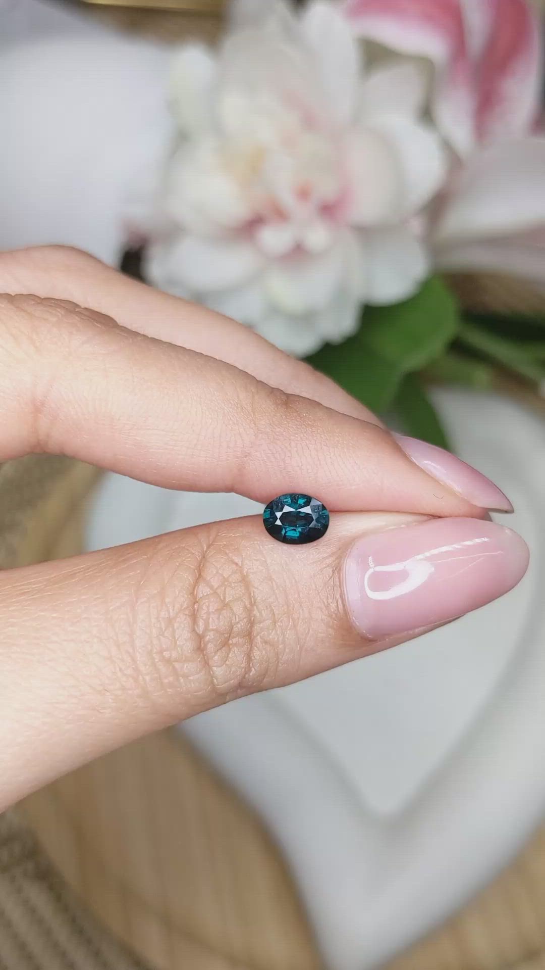 0.80 Ct. Greenish Blue Spinel from Ceylon (Sri Lanka) Size Video