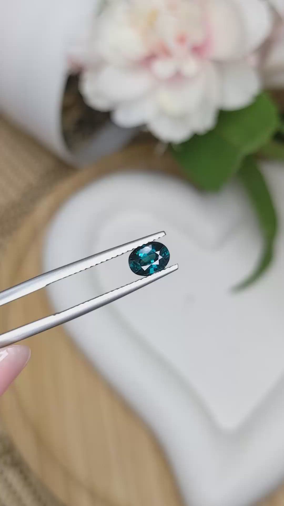 0.80 Ct. Greenish Blue Spinel from Ceylon (Sri Lanka) Size Video