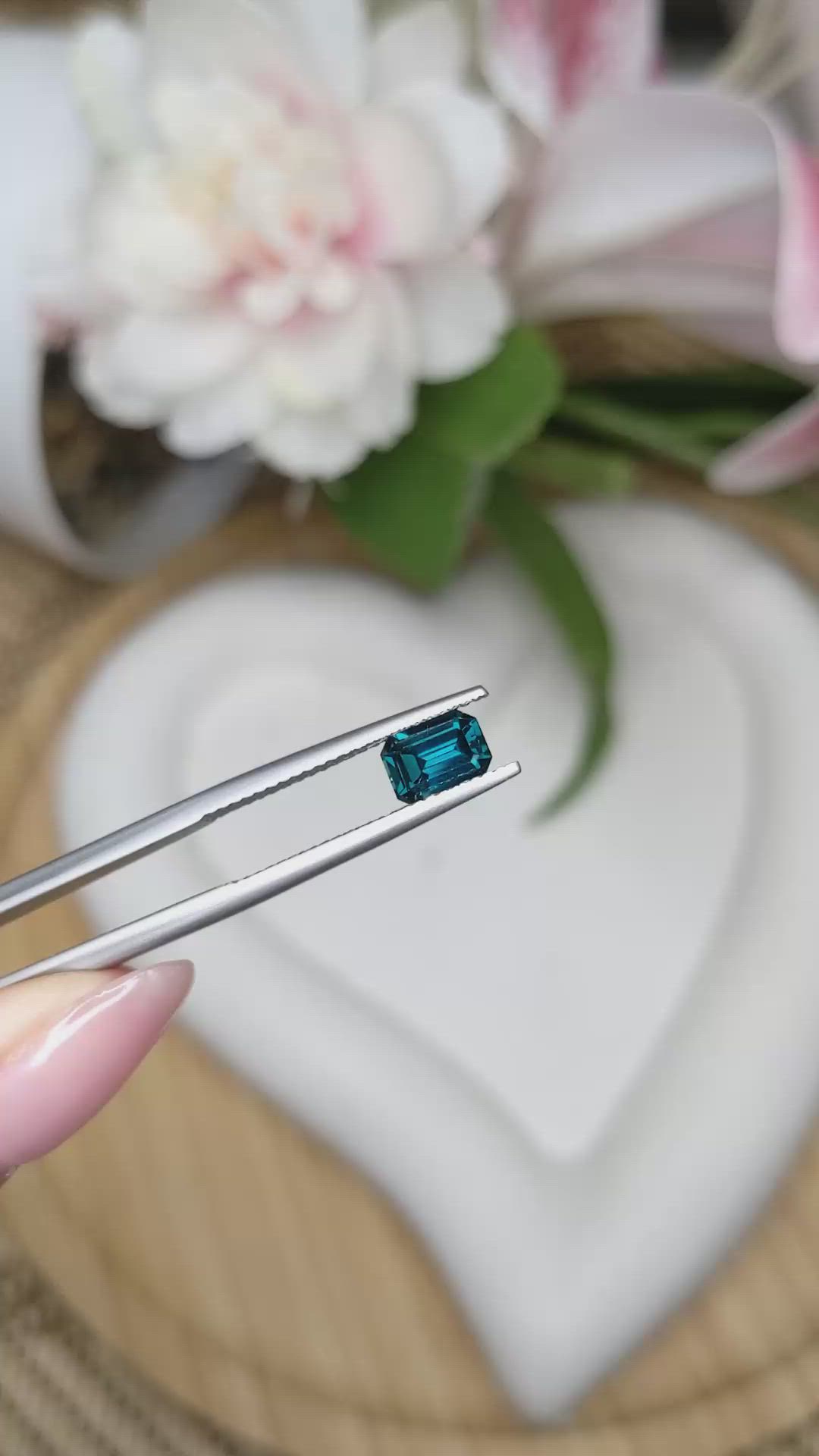 0.88 Ct. Greenish Blue Spinel from Ceylon (Sri Lanka) Size Video
