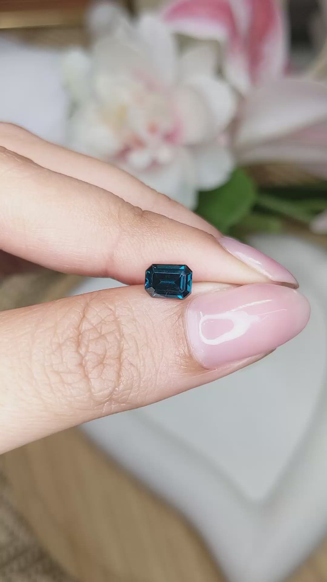 0.88 Ct. Greenish Blue Spinel from Ceylon (Sri Lanka) Size Video