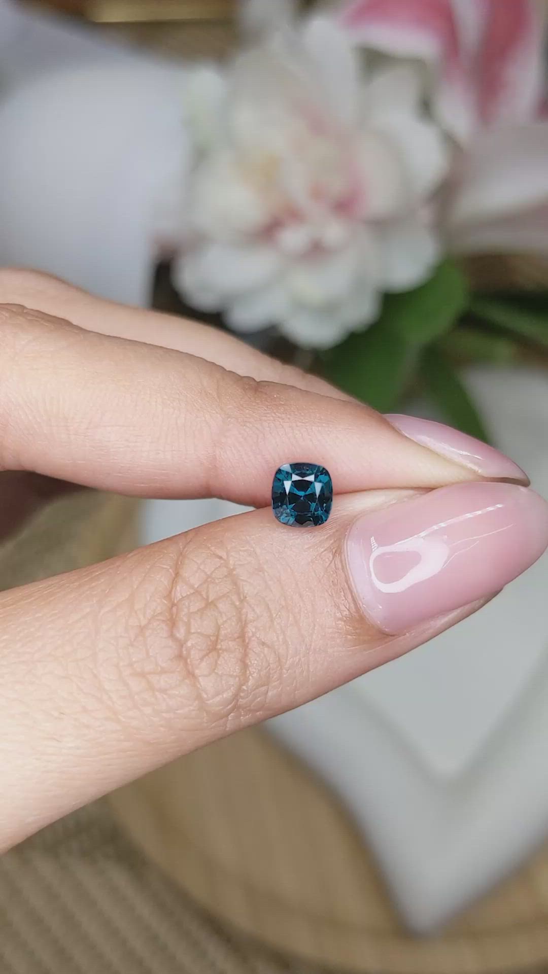 0.93 Ct. Greenish Blue Spinel from Ceylon (Sri Lanka) Size Video