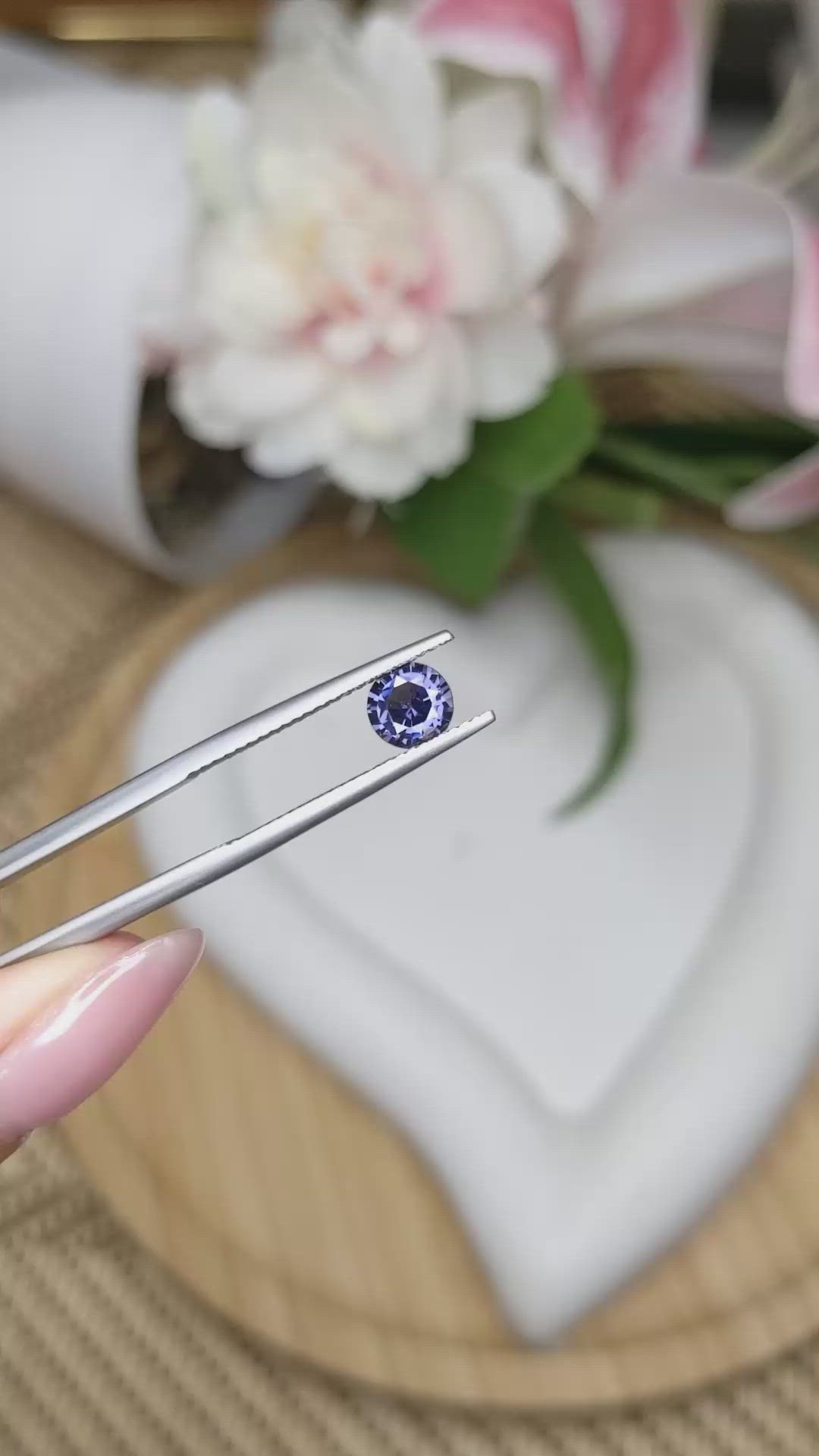 0.83 Ct. Bluish Purple Spinel from Ceylon (Sri Lanka) Size Video