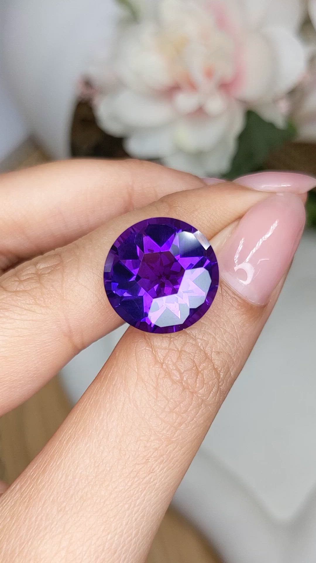 10.98 Ct. Purple Amethyst from Brazil Size Video