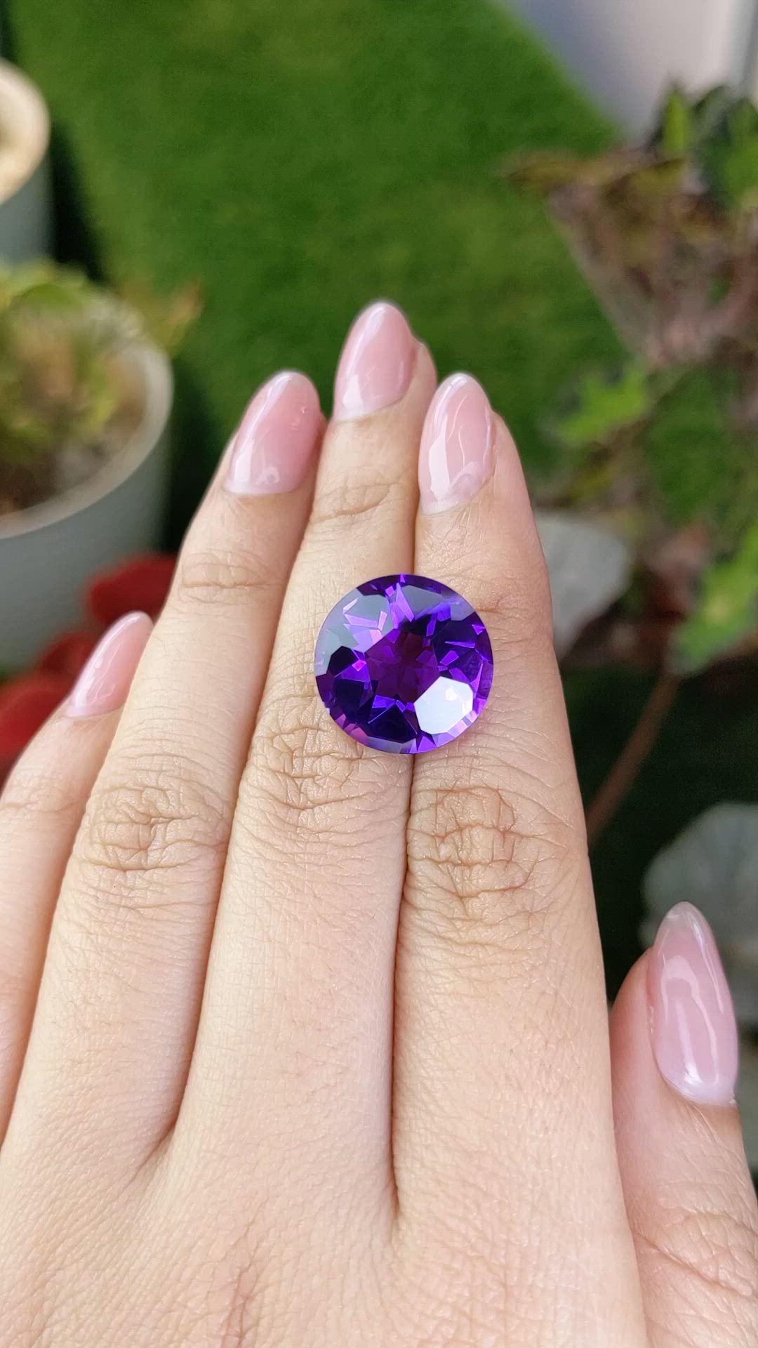 10.98 Ct. Purple Amethyst from Brazil Size Video