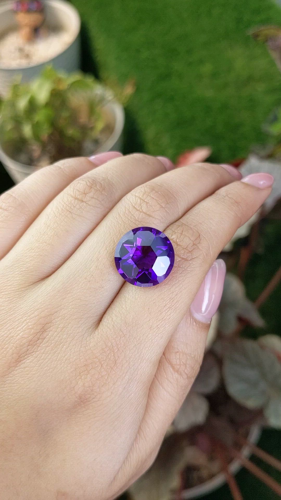 10.98 Ct. Purple Amethyst from Brazil Size Video