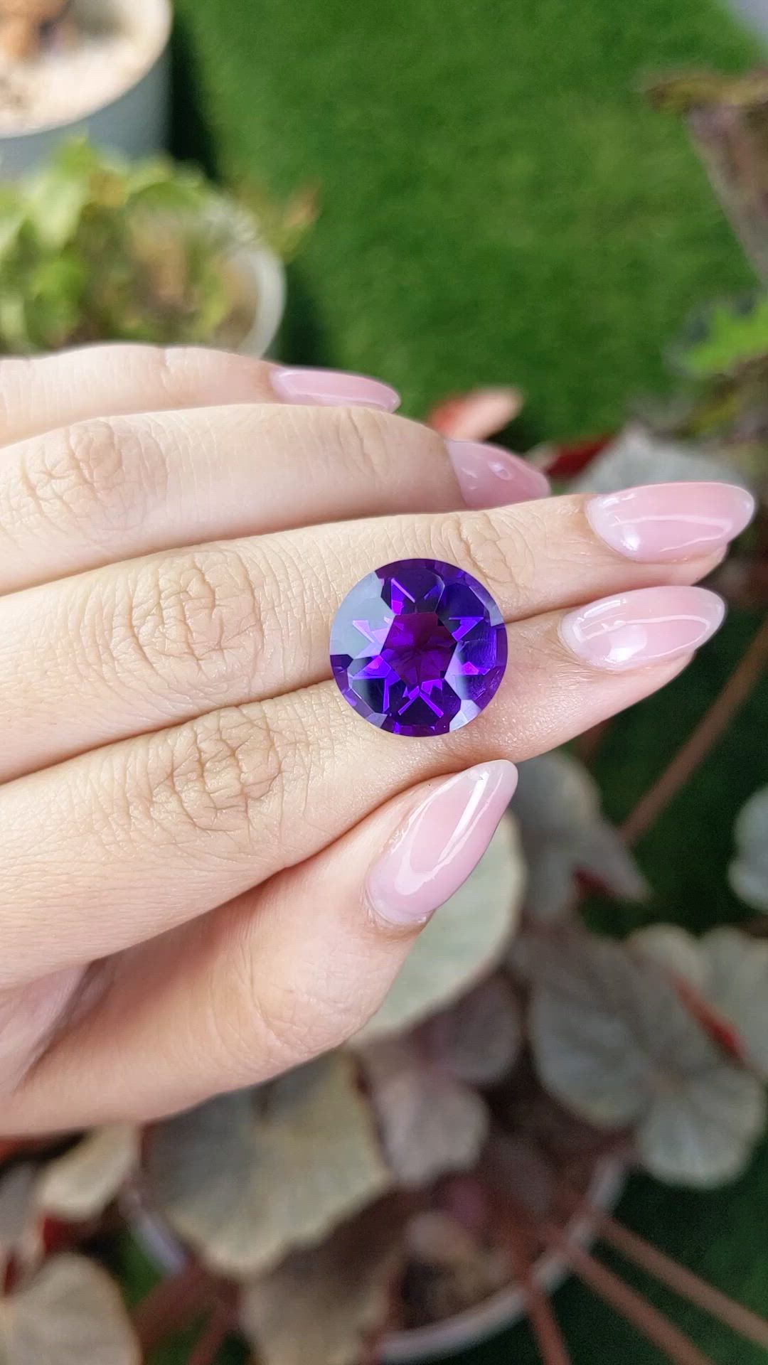 10.98 Ct. Purple Amethyst from Brazil Size Video