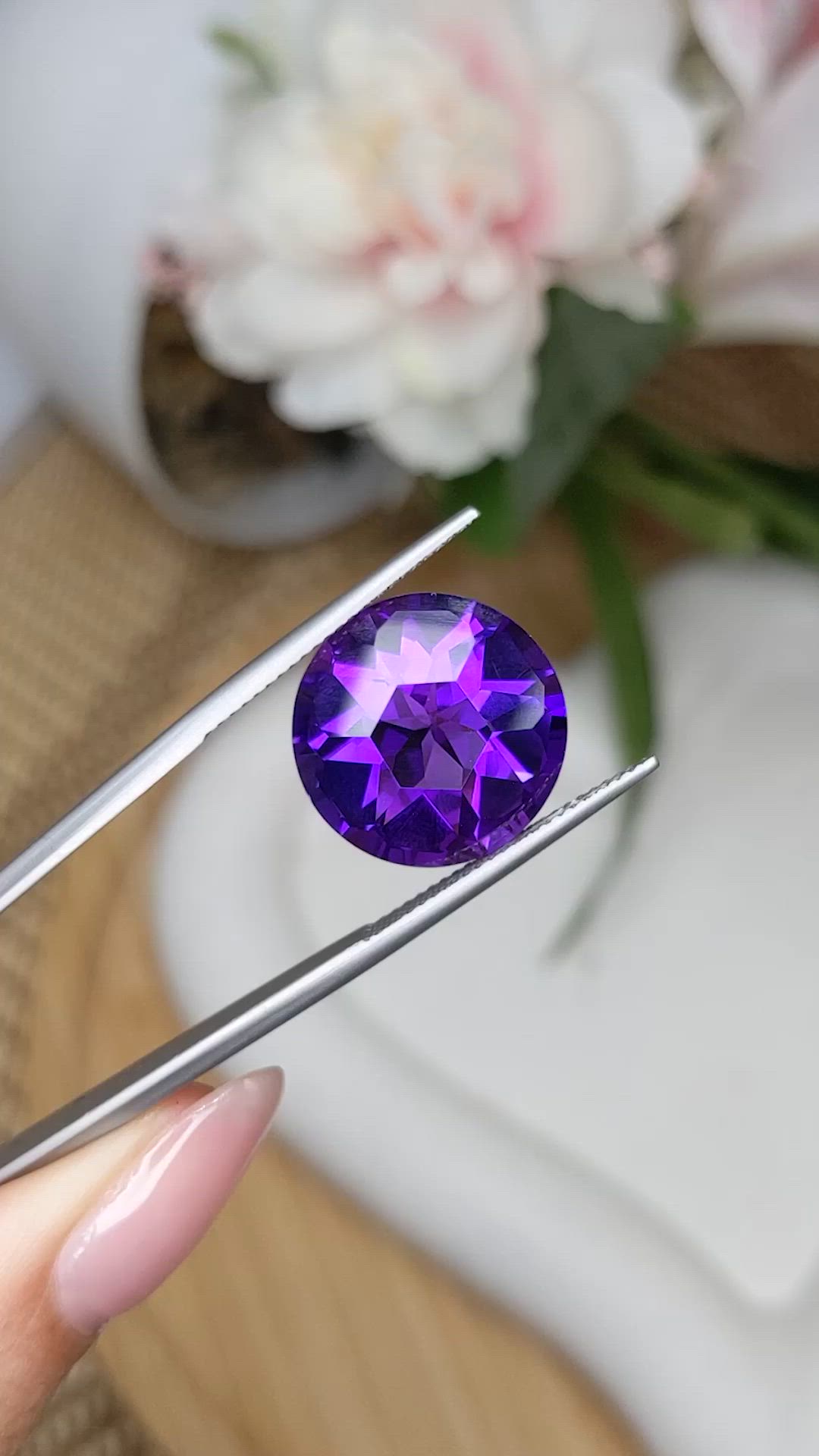 10.98 Ct. Purple Amethyst from Brazil Size Video