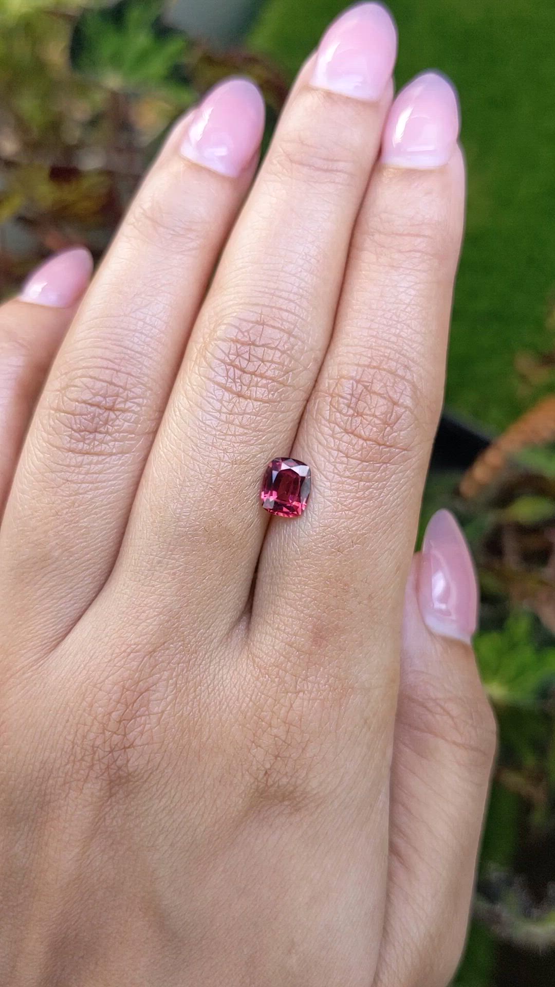 1.20 Ct. Red Rhodolite Garnet from Ceylon (Sri Lanka) Size Video