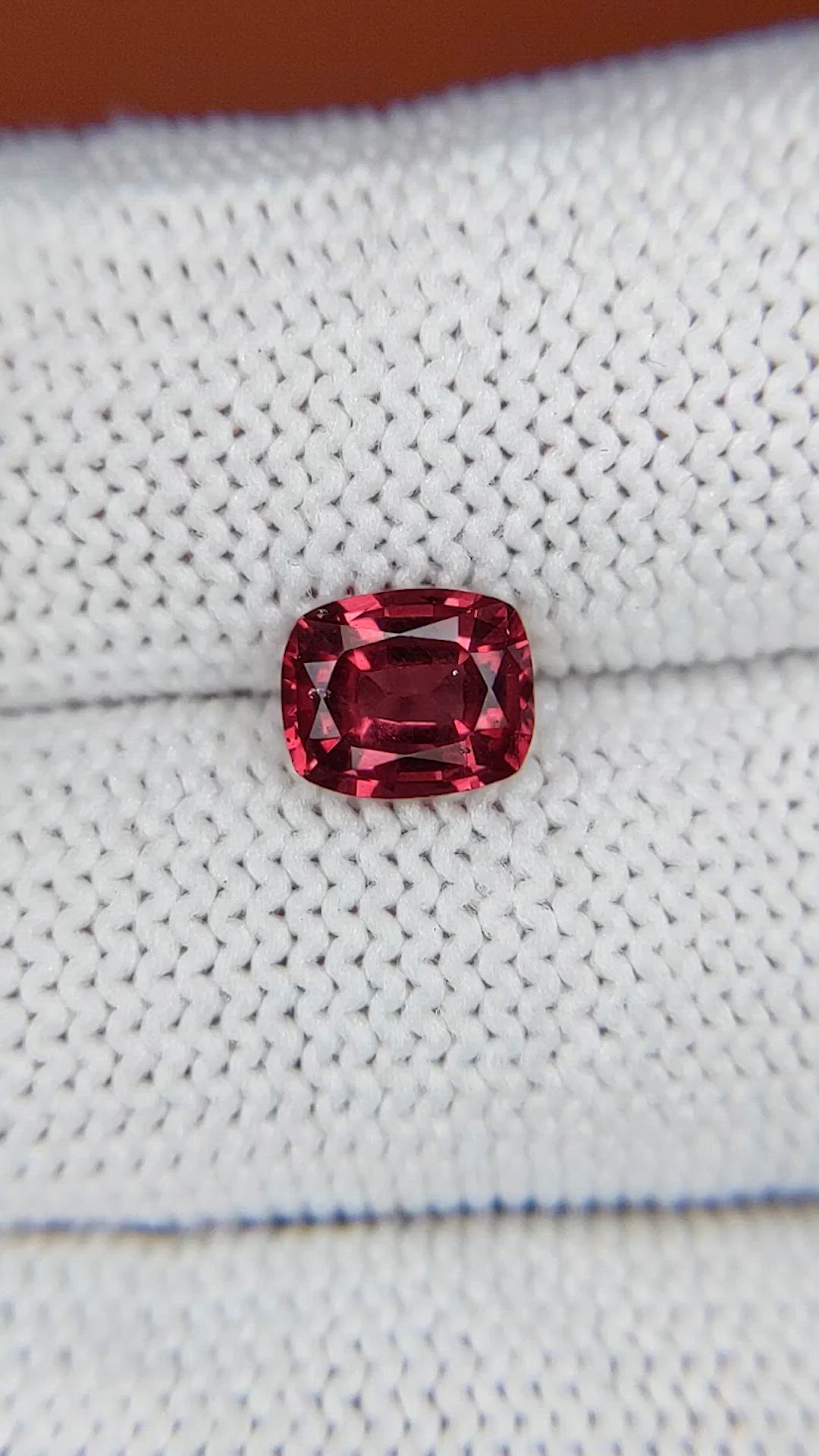 1.20 Ct. Red Rhodolite Garnet from Ceylon (Sri Lanka) Size Video