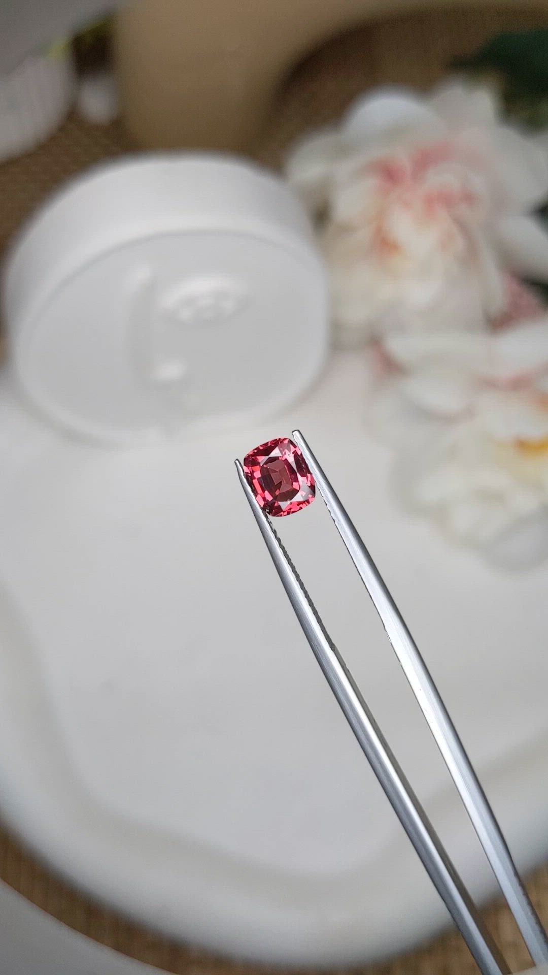 1.20 Ct. Red Rhodolite Garnet from Ceylon (Sri Lanka) Size Video