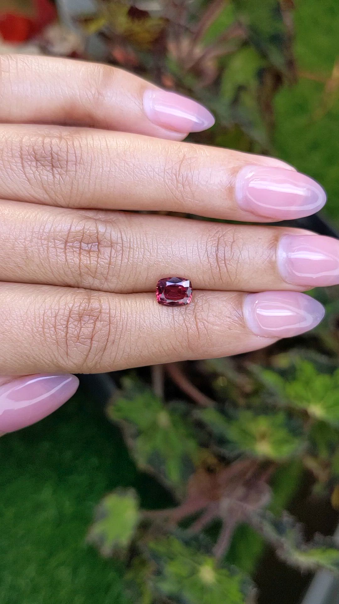 1.20 Ct. Red Rhodolite Garnet from Ceylon (Sri Lanka) Size Video