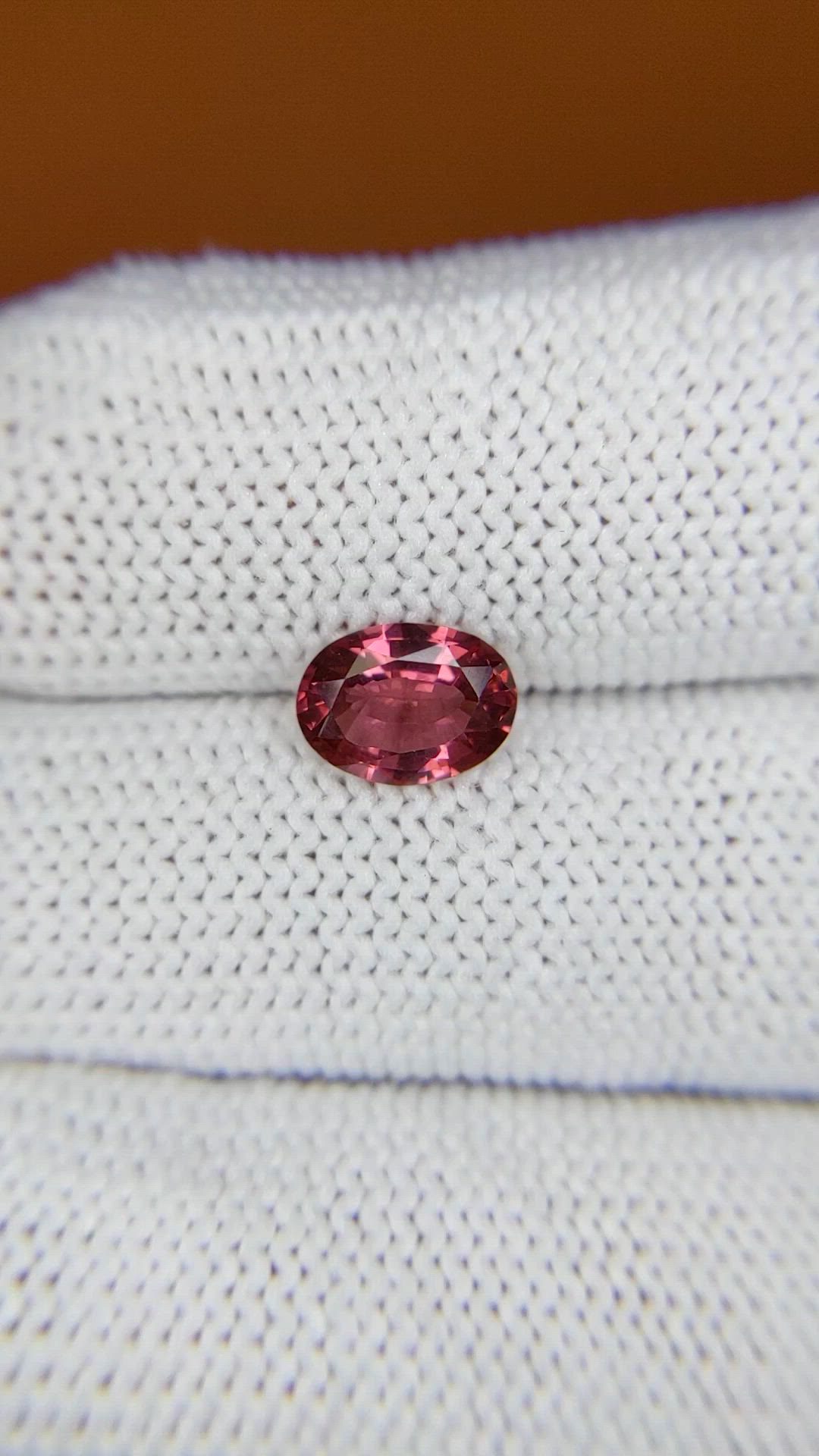 1.29 Ct. Purplish Pink Rhodolite Garnet from Ceylon (Sri Lanka) Size Video