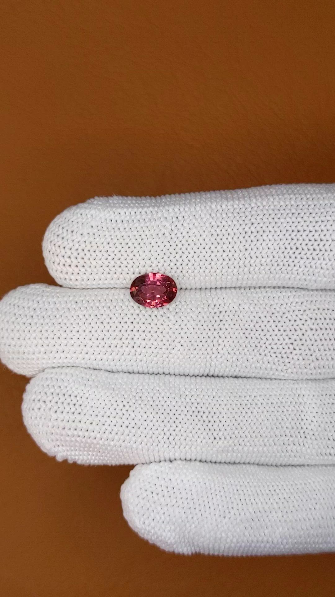 1.29 Ct. Purplish Pink Rhodolite Garnet from Ceylon (Sri Lanka) Size Video